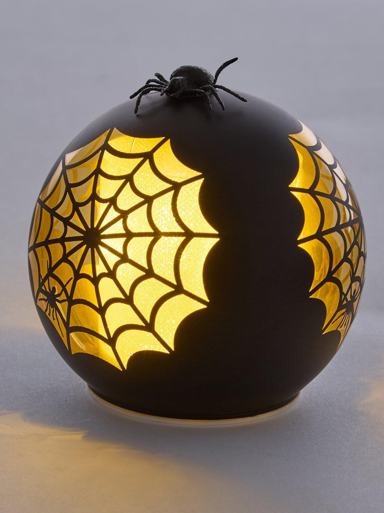 Image 6 of 6 of Hocus Pocus LED Glass Cobweb Dome Halloween Decoration