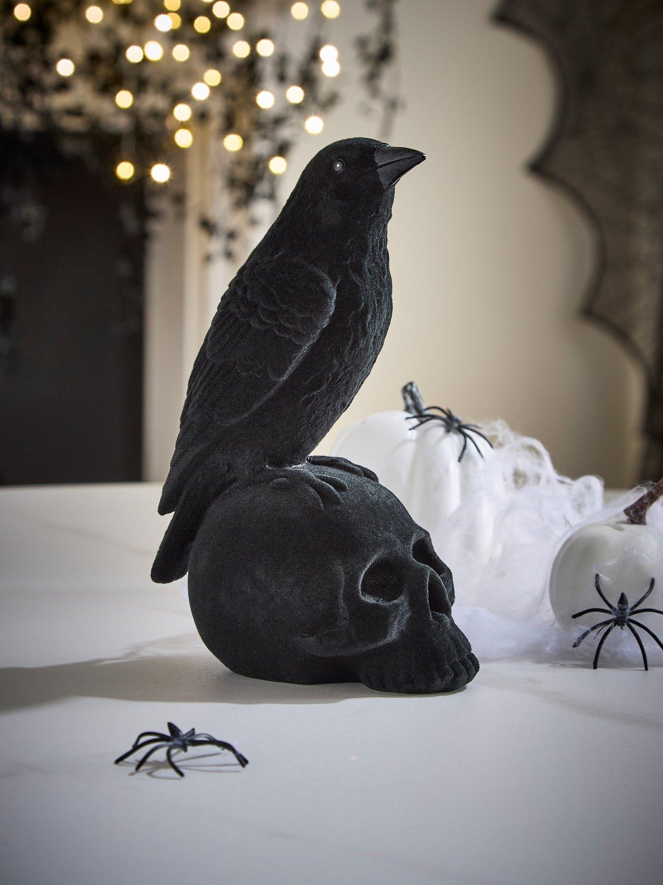 undefined Crow On A Skull Halloween Decoration