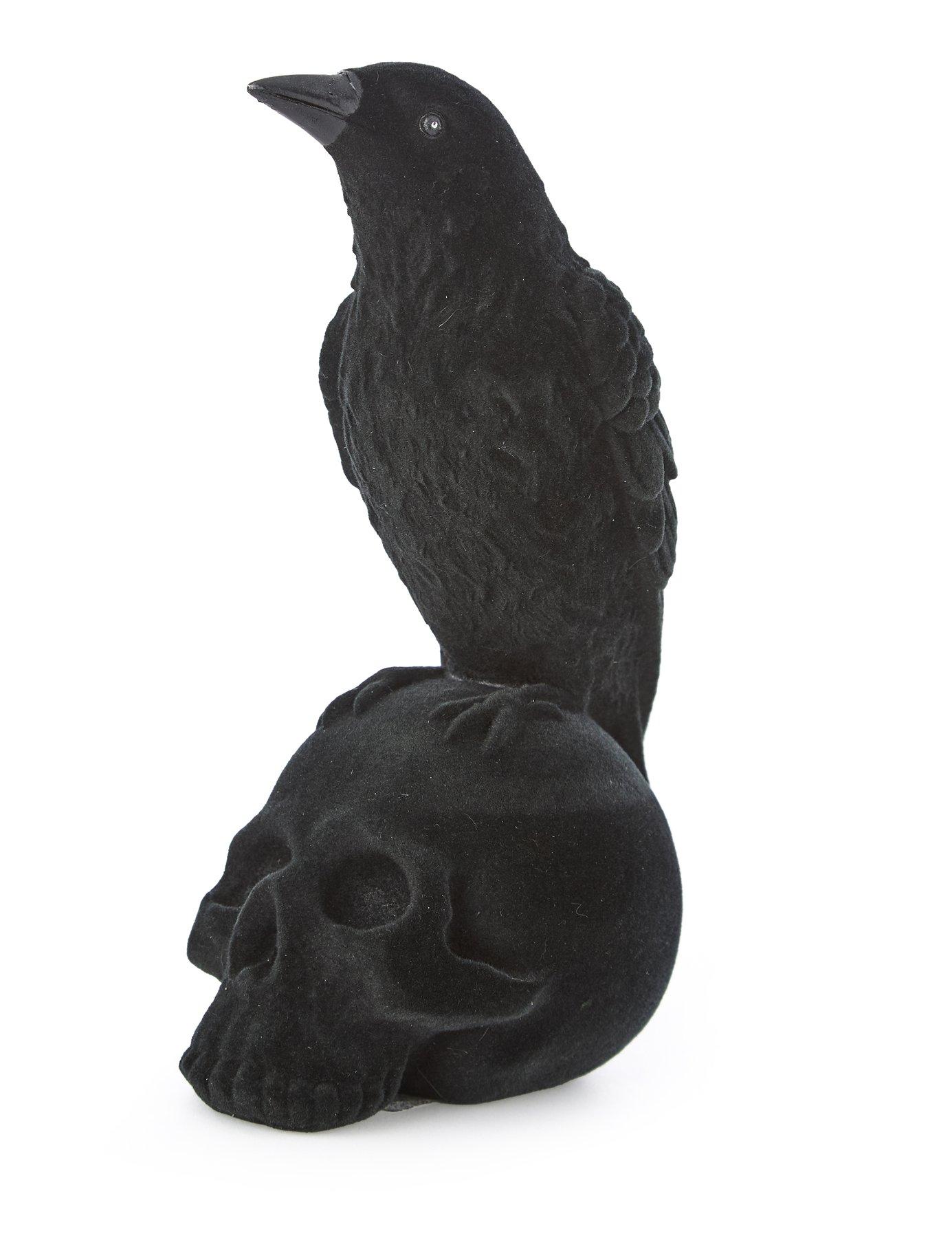 Image 2 of 6 of Hocus Pocus Crow On A Skull Halloween Decoration