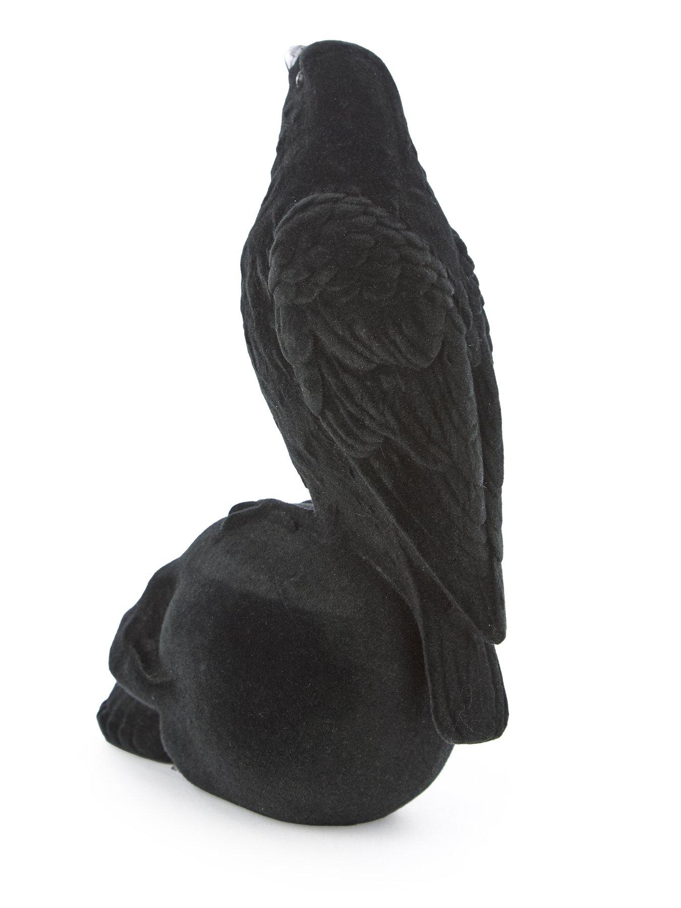 Image 4 of 6 of Hocus Pocus Crow On A Skull Halloween Decoration