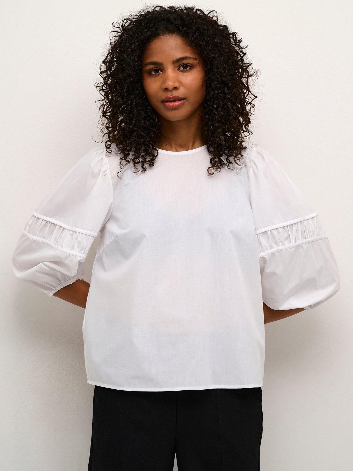 undefined Emma 3/4 Sleeve Blouse - White