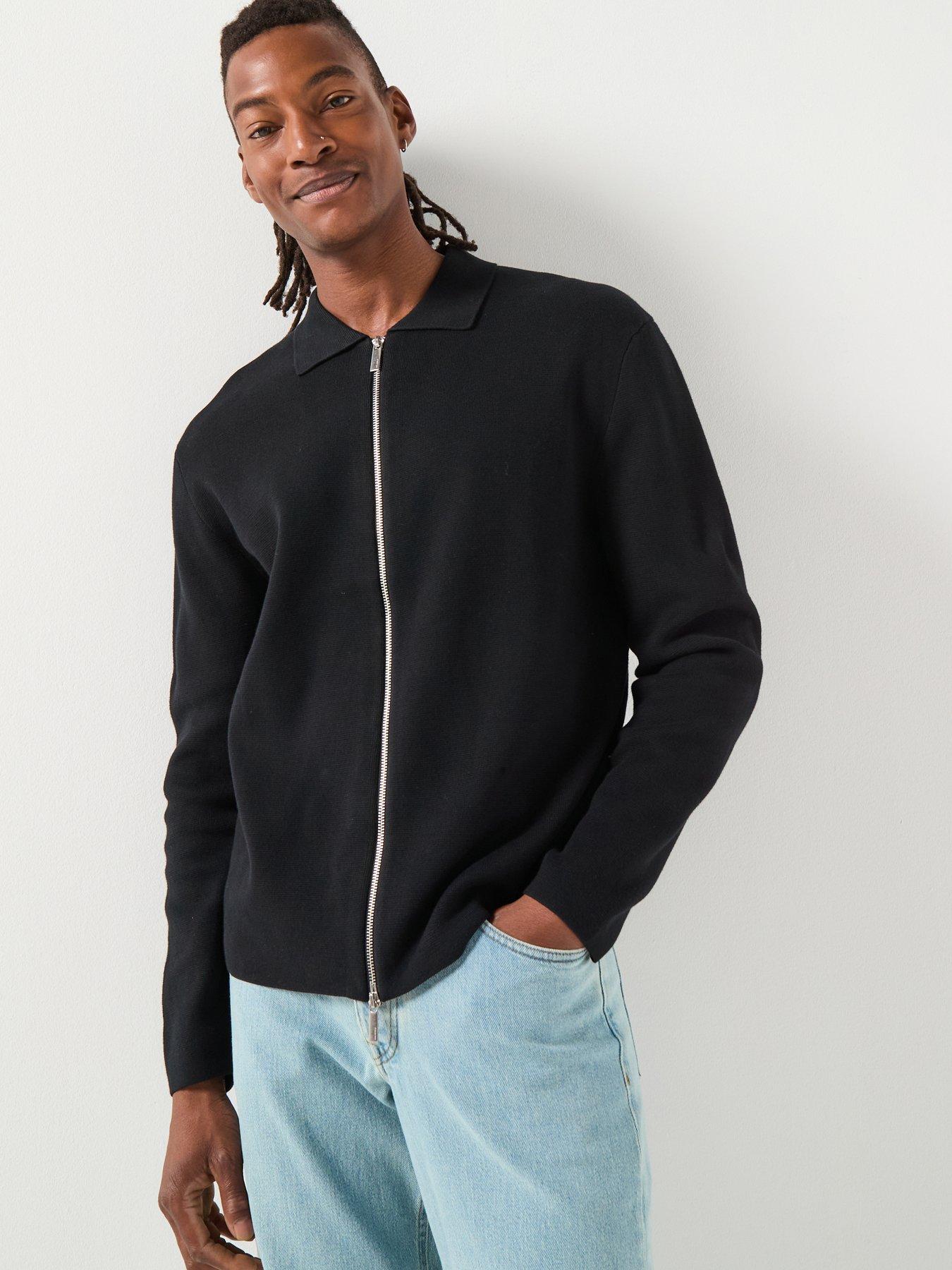 Selected Homme Mike Long Sleeve Full Zip Knitted Cardigan - Black