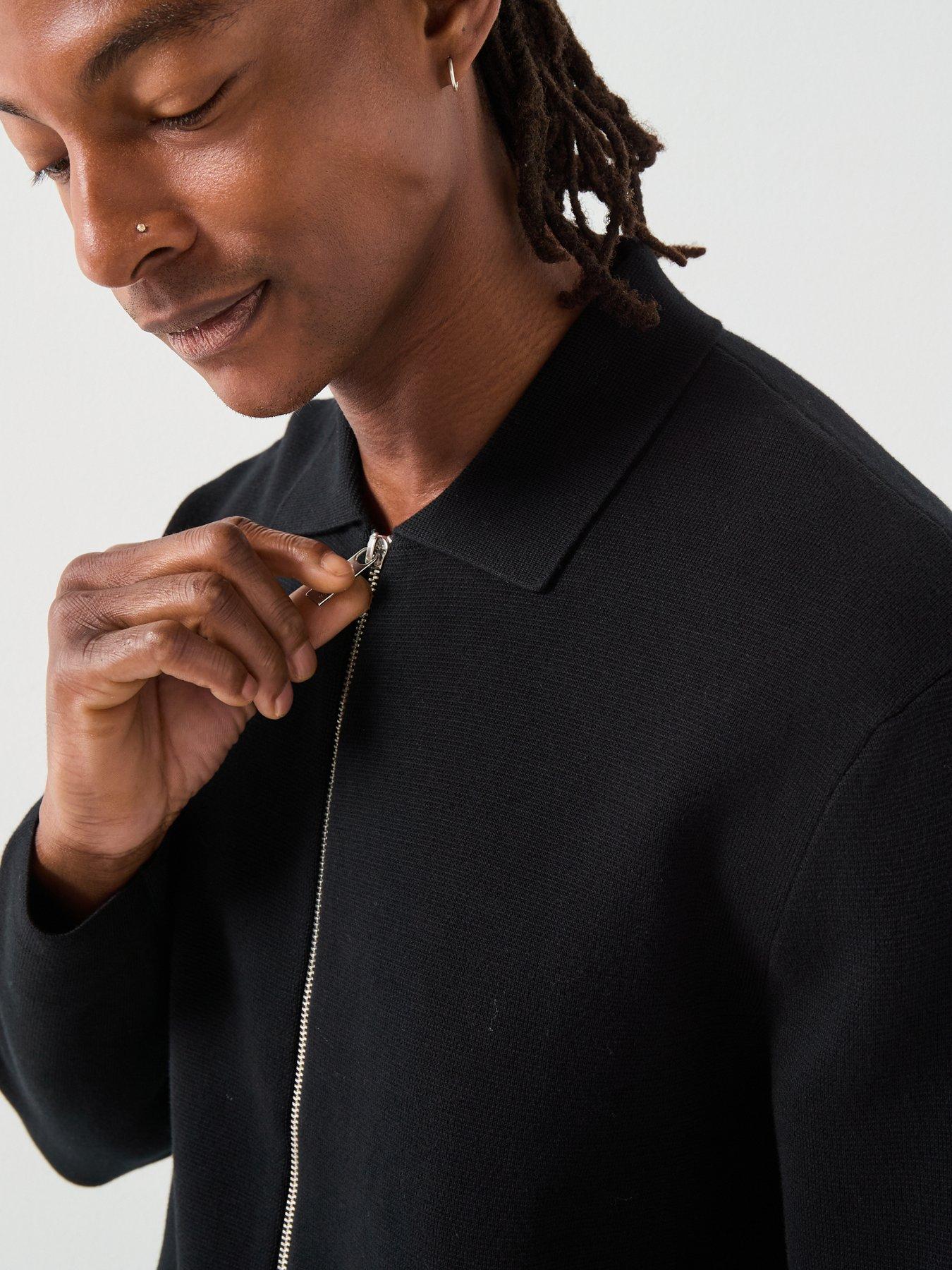 Image 4 of 6 of Selected Selected Mike Long Sleeve Full Zip Knitted Cardigan