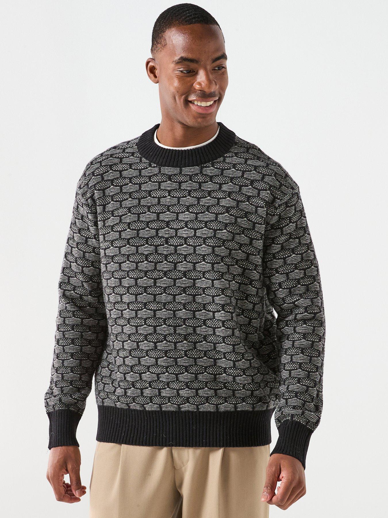 Selected Homme Keith Long Sleeve Relaxed Fit Knitted Jumper - Black