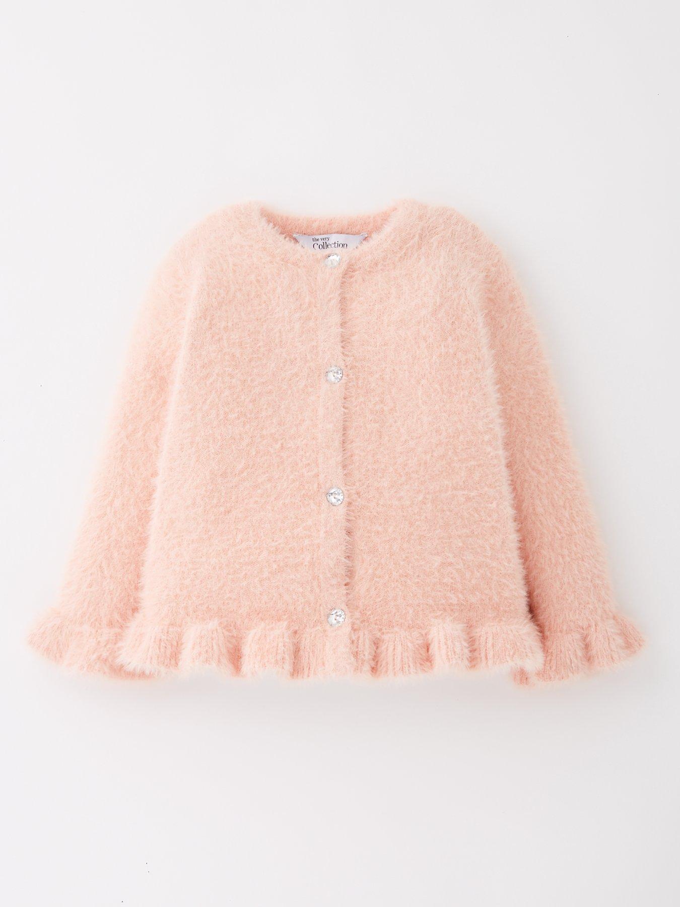 The Very Collection Girls Eyelash Cardigan - Pink
