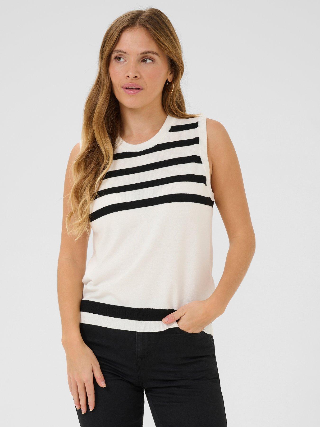 undefined Lizza Sleeveless Jumper - White