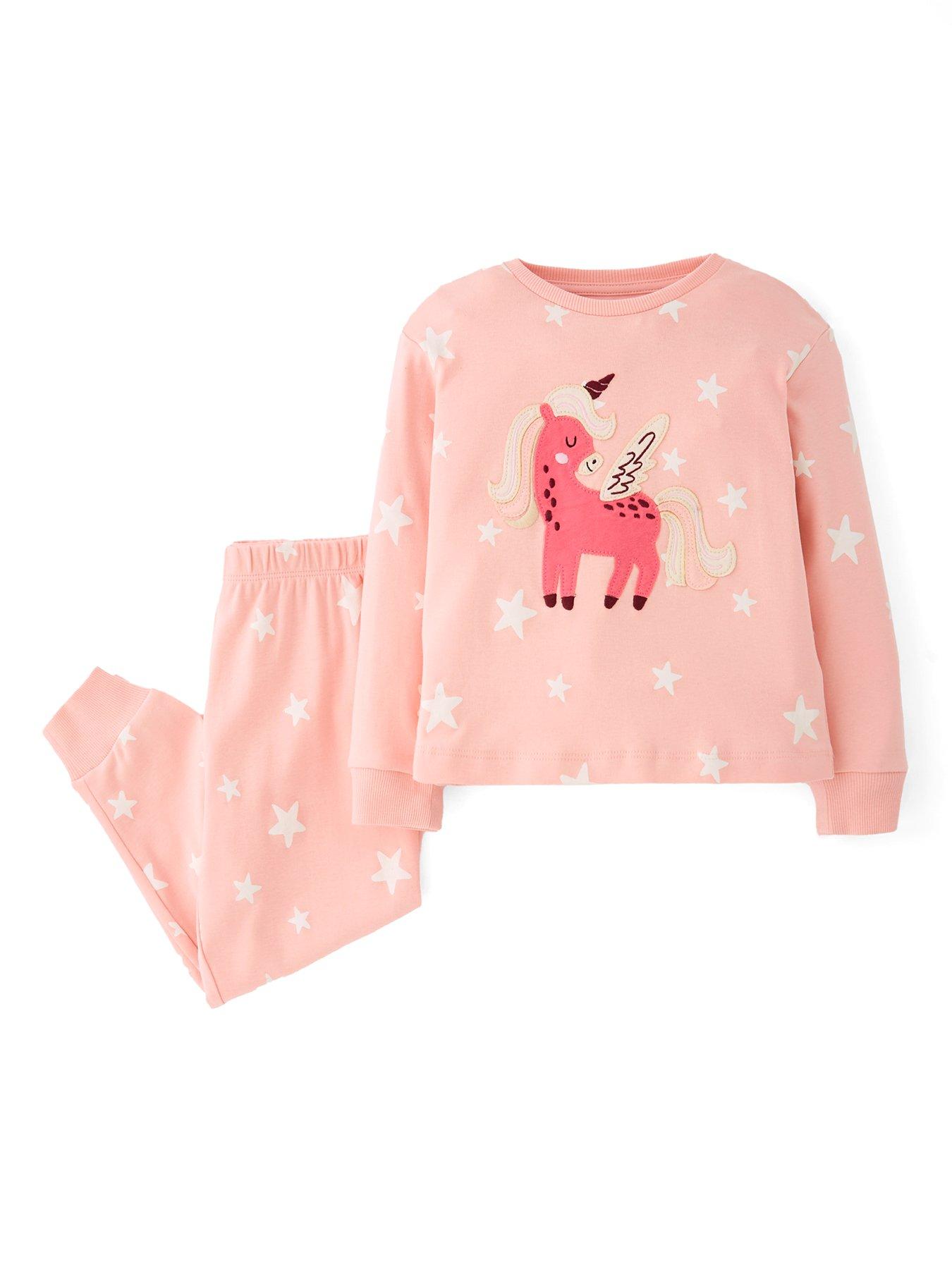 The Very Collection Girls 3 Pack Printed Pyjamas With Applique Detail ...