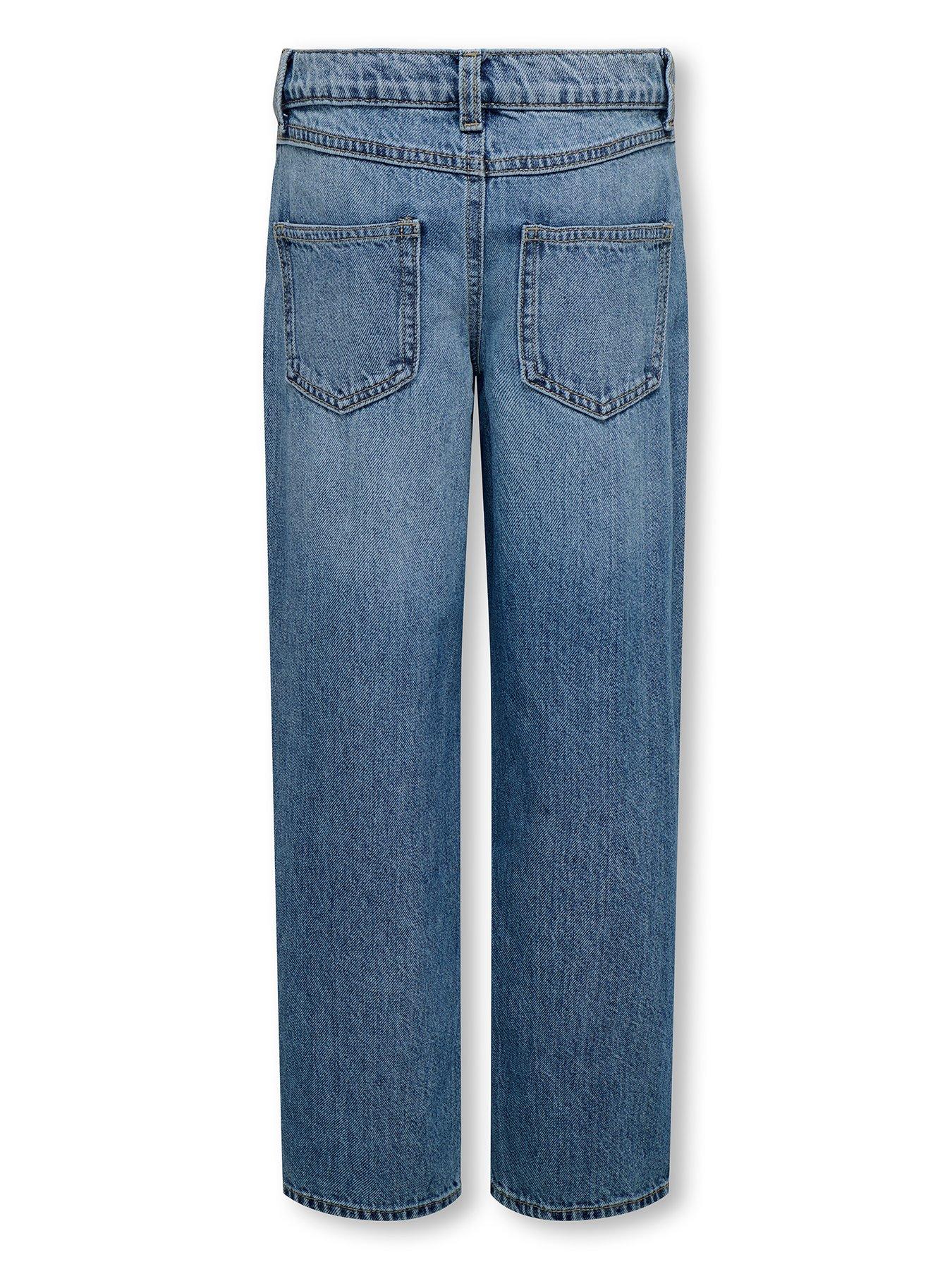 Image 2 of 3 of Only Kids Girls Mom Straight Jeans - Blue