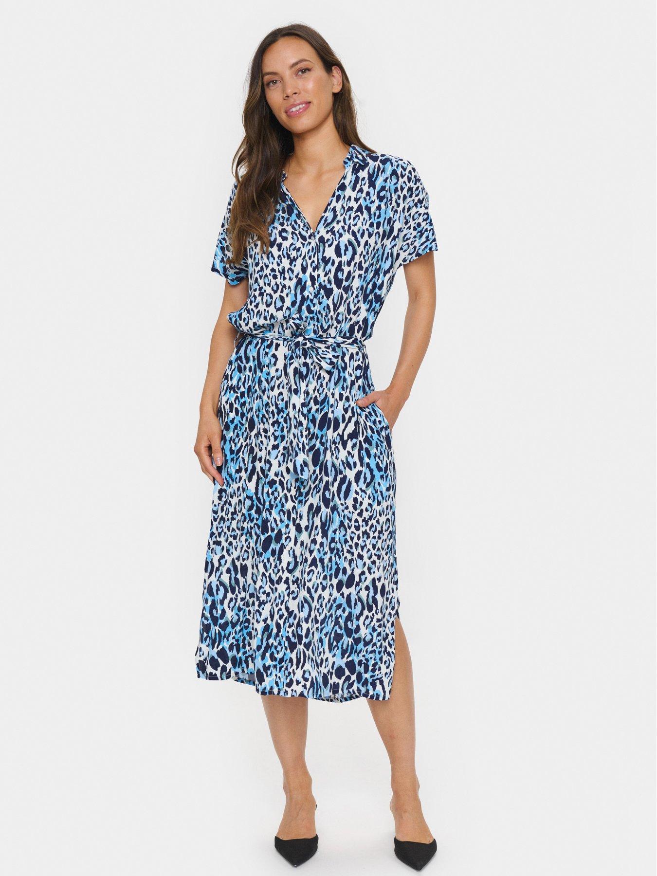 undefined Blanca Shirt Dress - Blue