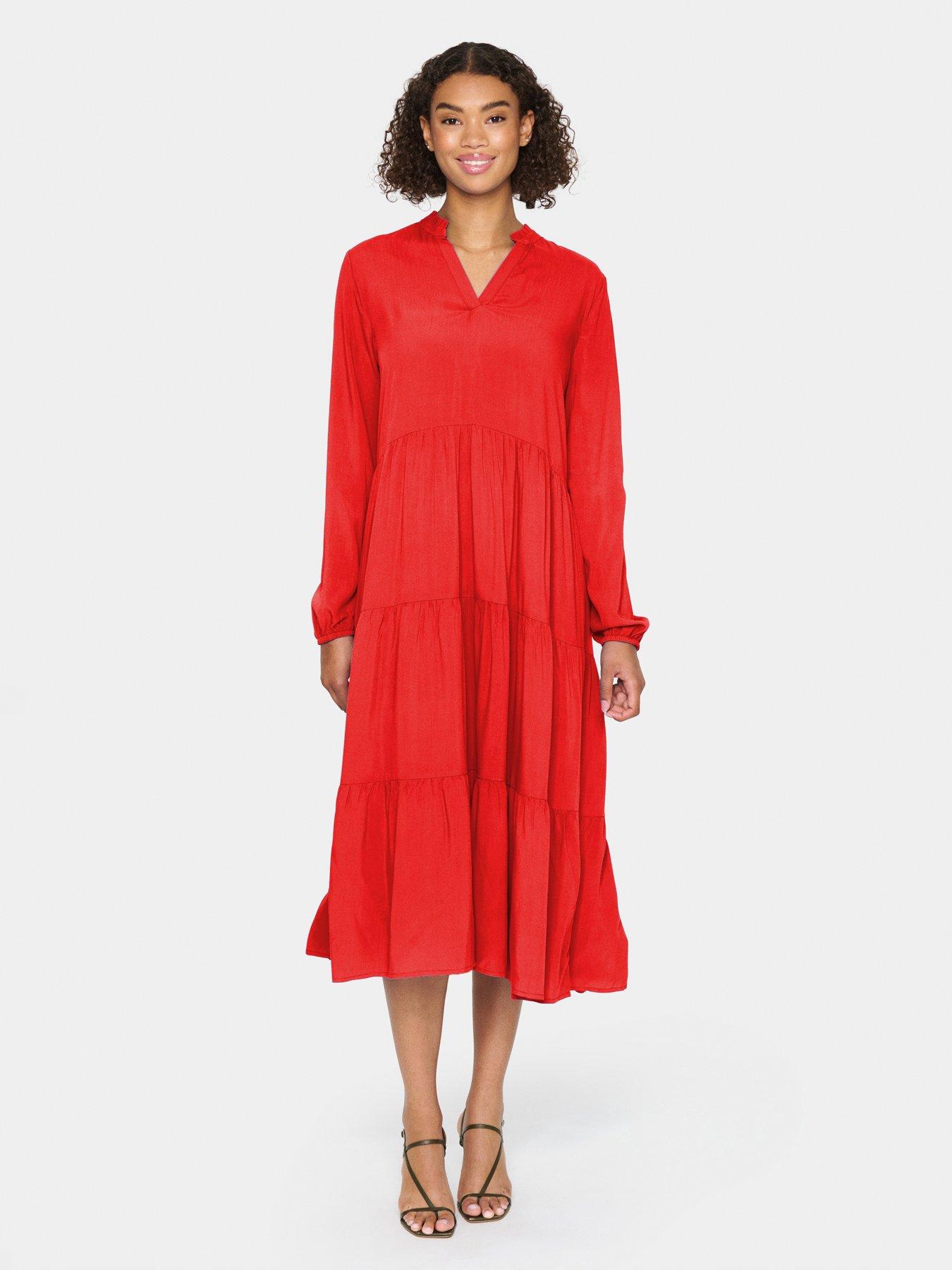 undefined Eda Midi Dress - Red