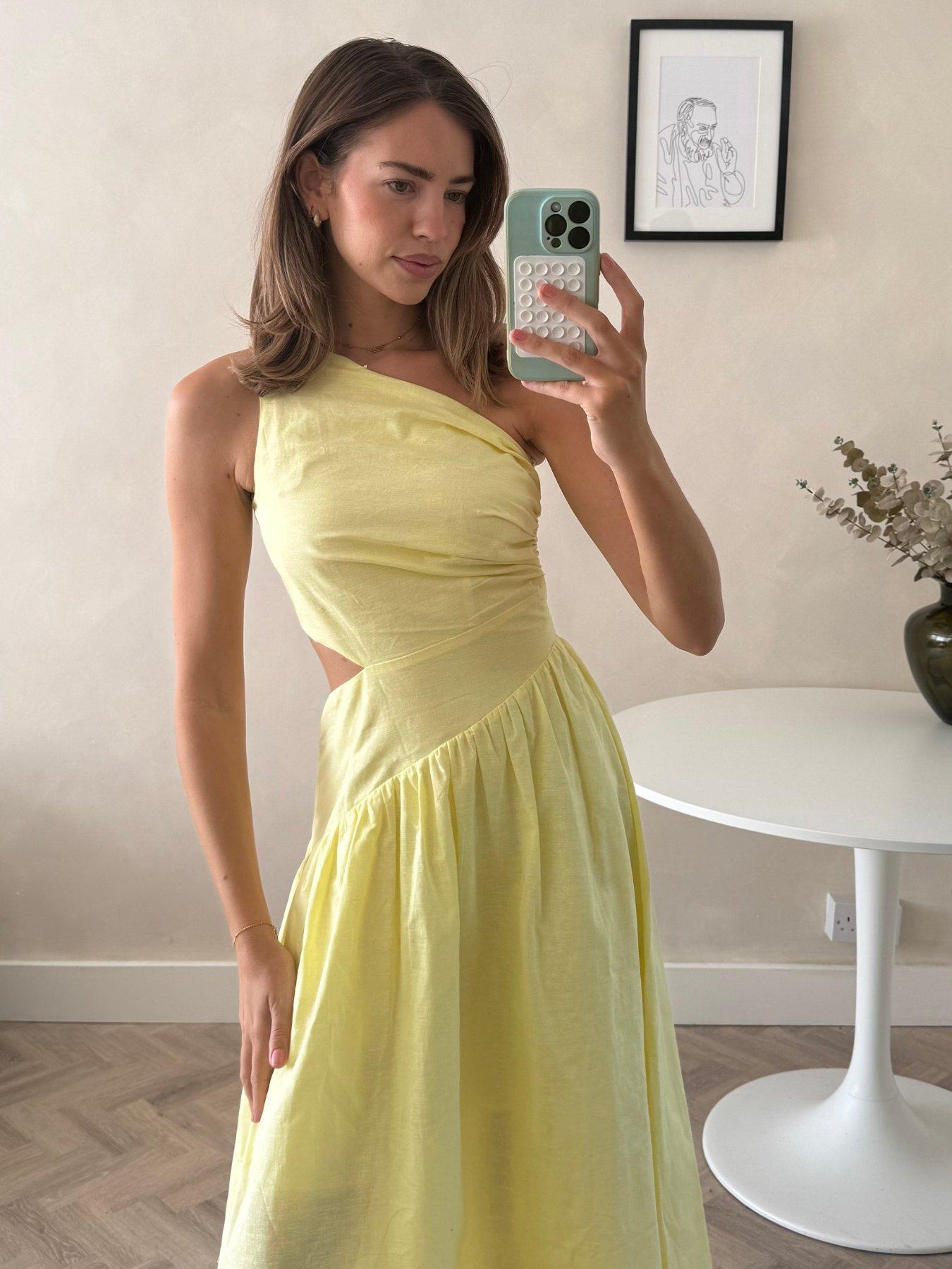 Image 4 of 4 of Style Cheat Jasmine Cut Out Midi Dress - Yellow