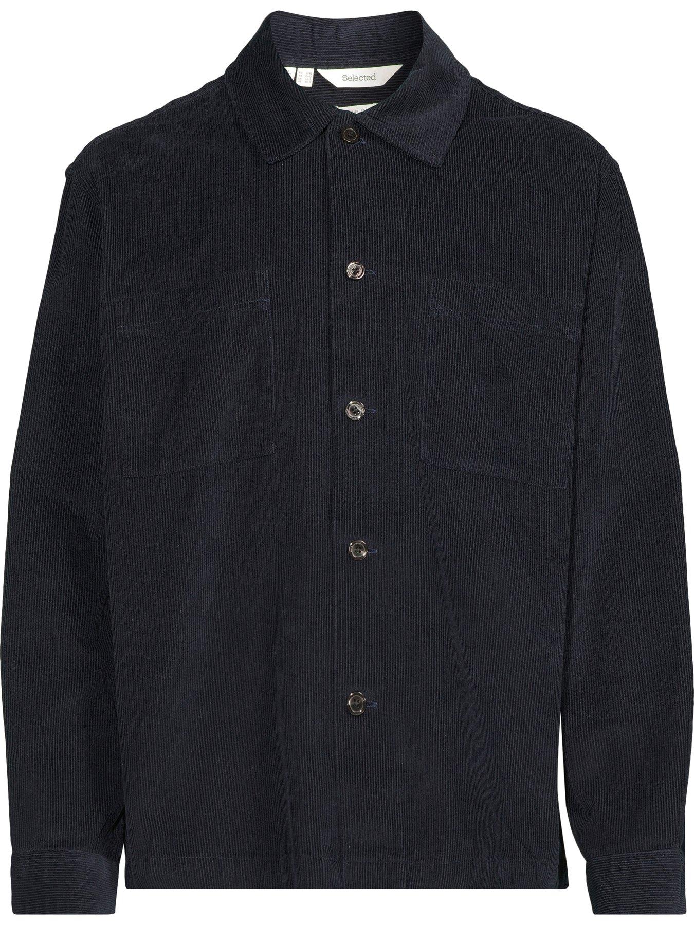 Image 6 of 6 of Selected Regtate Cord Casual Overshirt - Navy