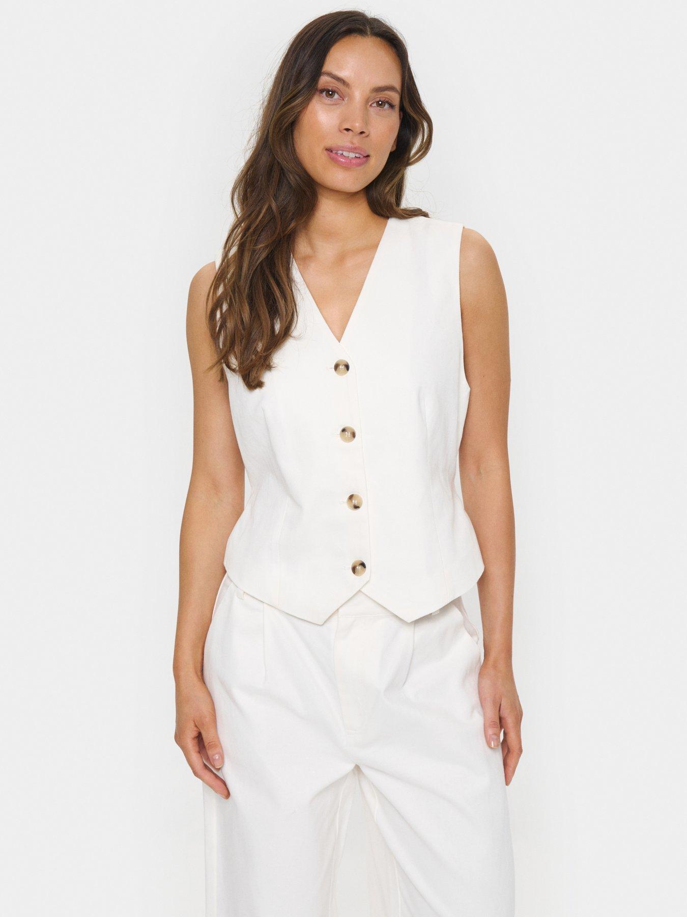 undefined Jaclyn Waistcoat - White