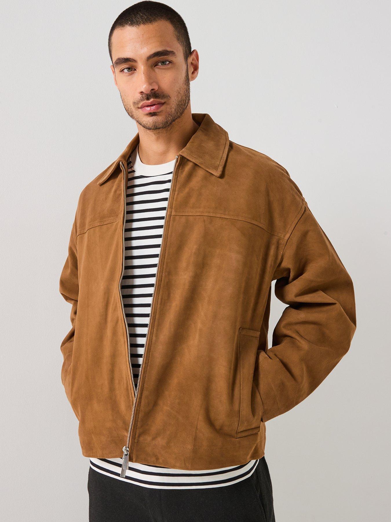 Image 6 of 6 of Selected Lucas Suede Bomber Jacket - Brown