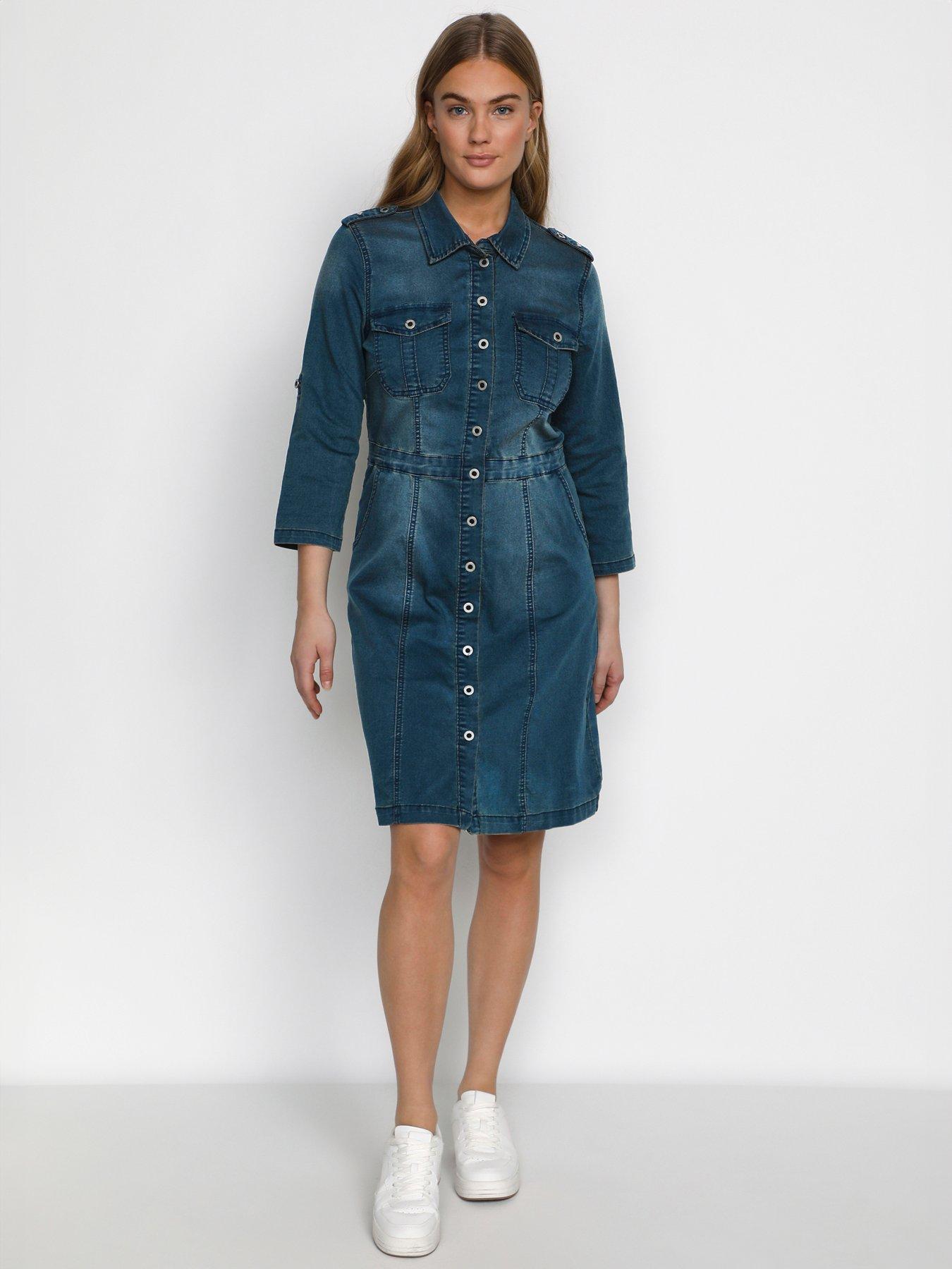 undefined Uniform Denim Dress - Blue