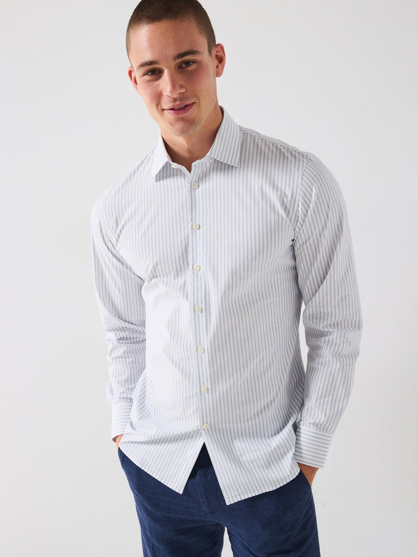 Image 1 of 6 of Selected Slim Performance Long Sleeve Formal Shirt &nbsp;- White