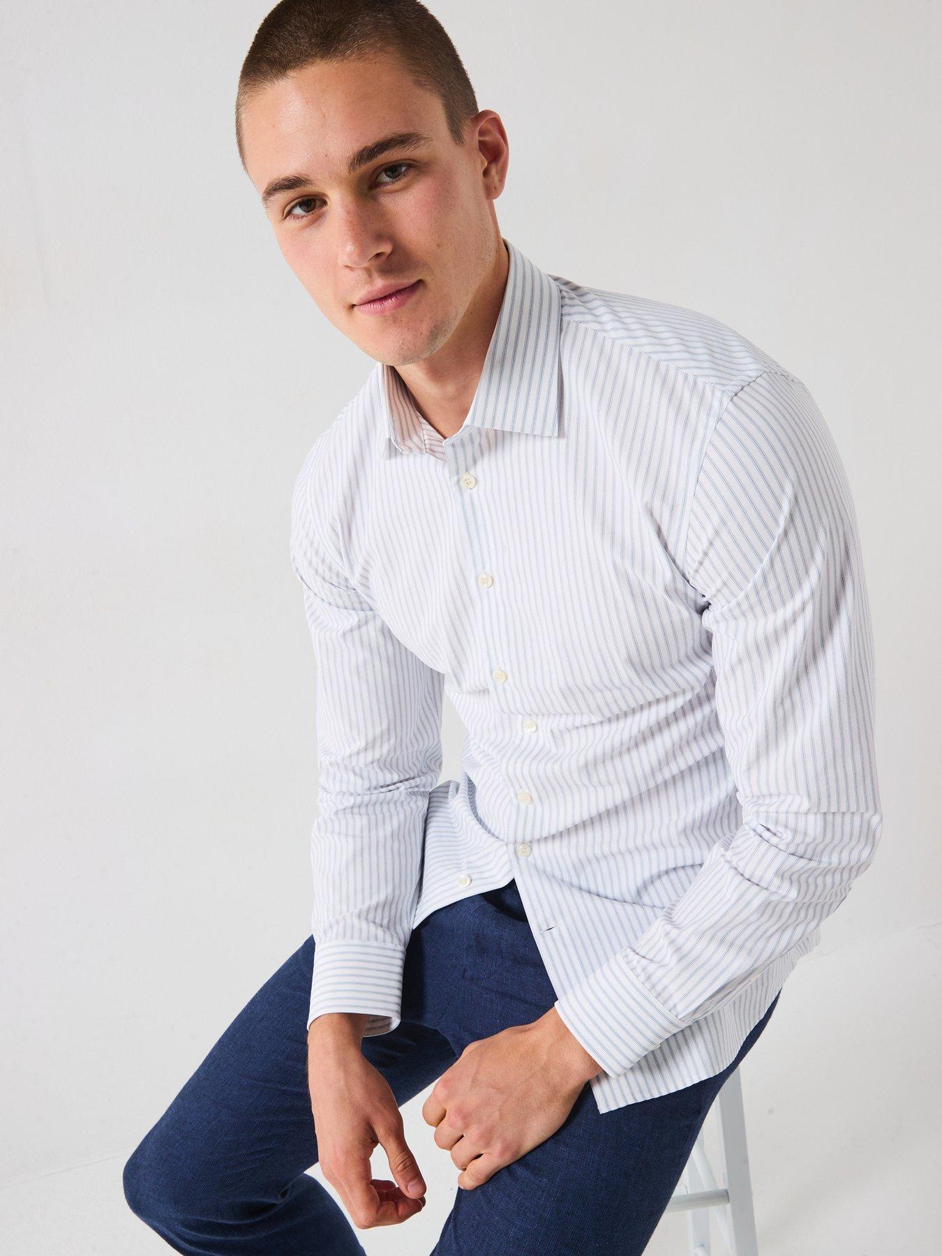 Image 4 of 6 of Selected Slim Performance Long Sleeve Formal Shirt &nbsp;- White