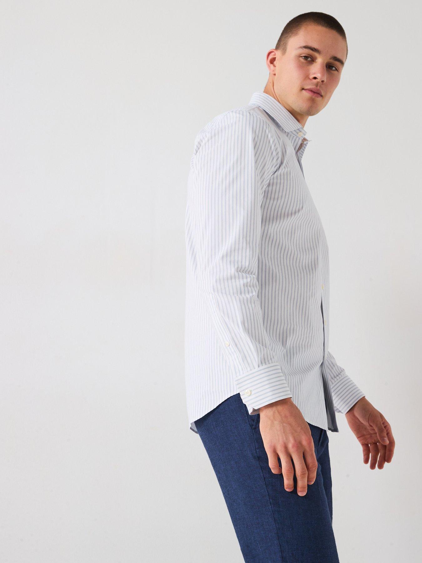 Image 6 of 6 of Selected Slim Performance Long Sleeve Formal Shirt &nbsp;- White