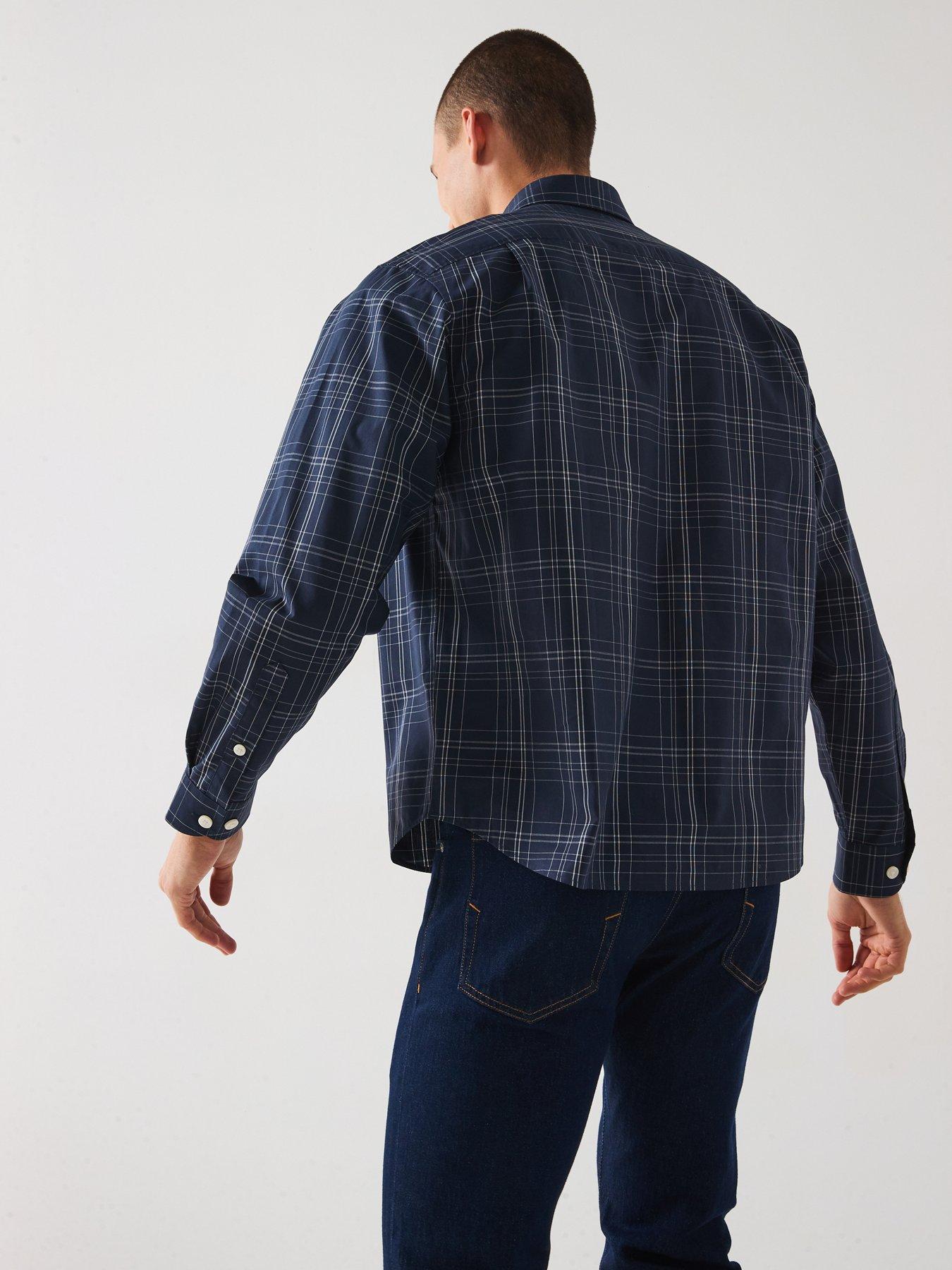 Image 2 of 6 of Selected Ben Long Sleeve Checked Casual Shirt - Navy