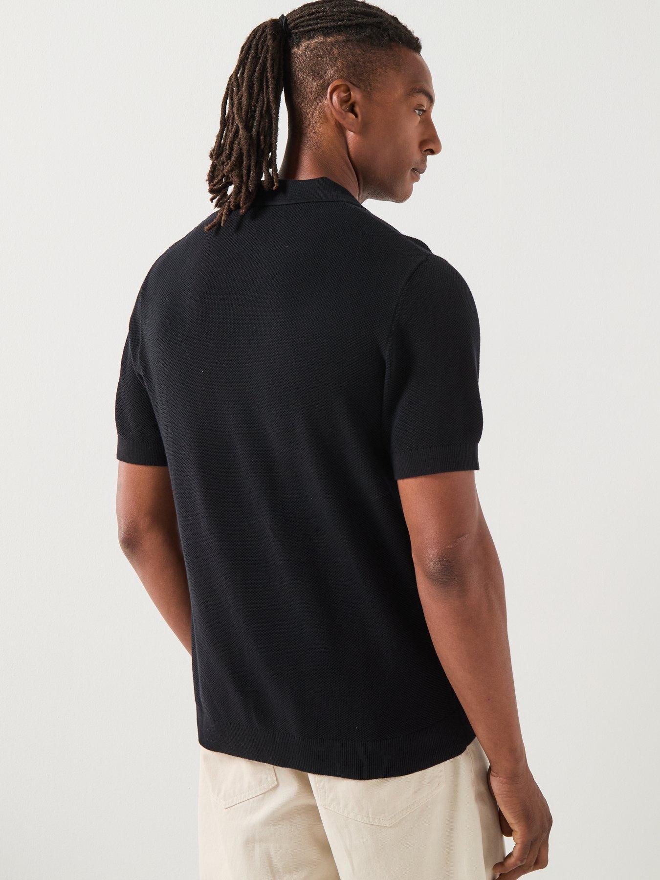 Image 2 of 6 of Selected Selected Short Sleeve Knitted Open Collar Polo Top