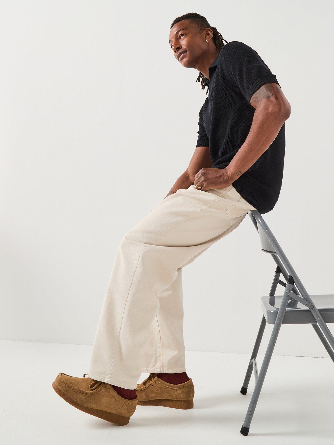 Image 6 of 6 of Selected Selected Short Sleeve Knitted Open Collar Polo Top