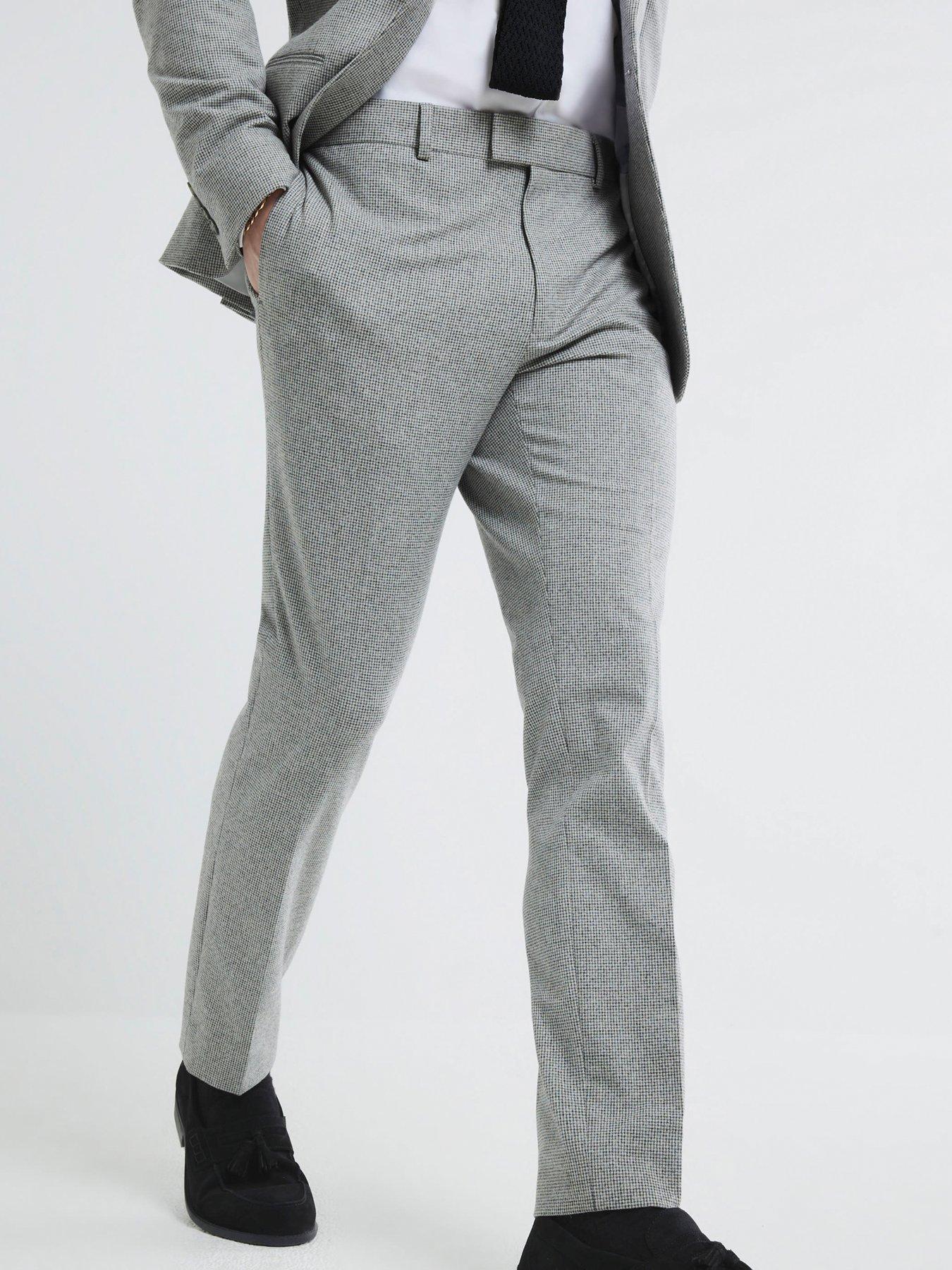 undefined River Island Pupstooth Skinny Fit Suit Trousers