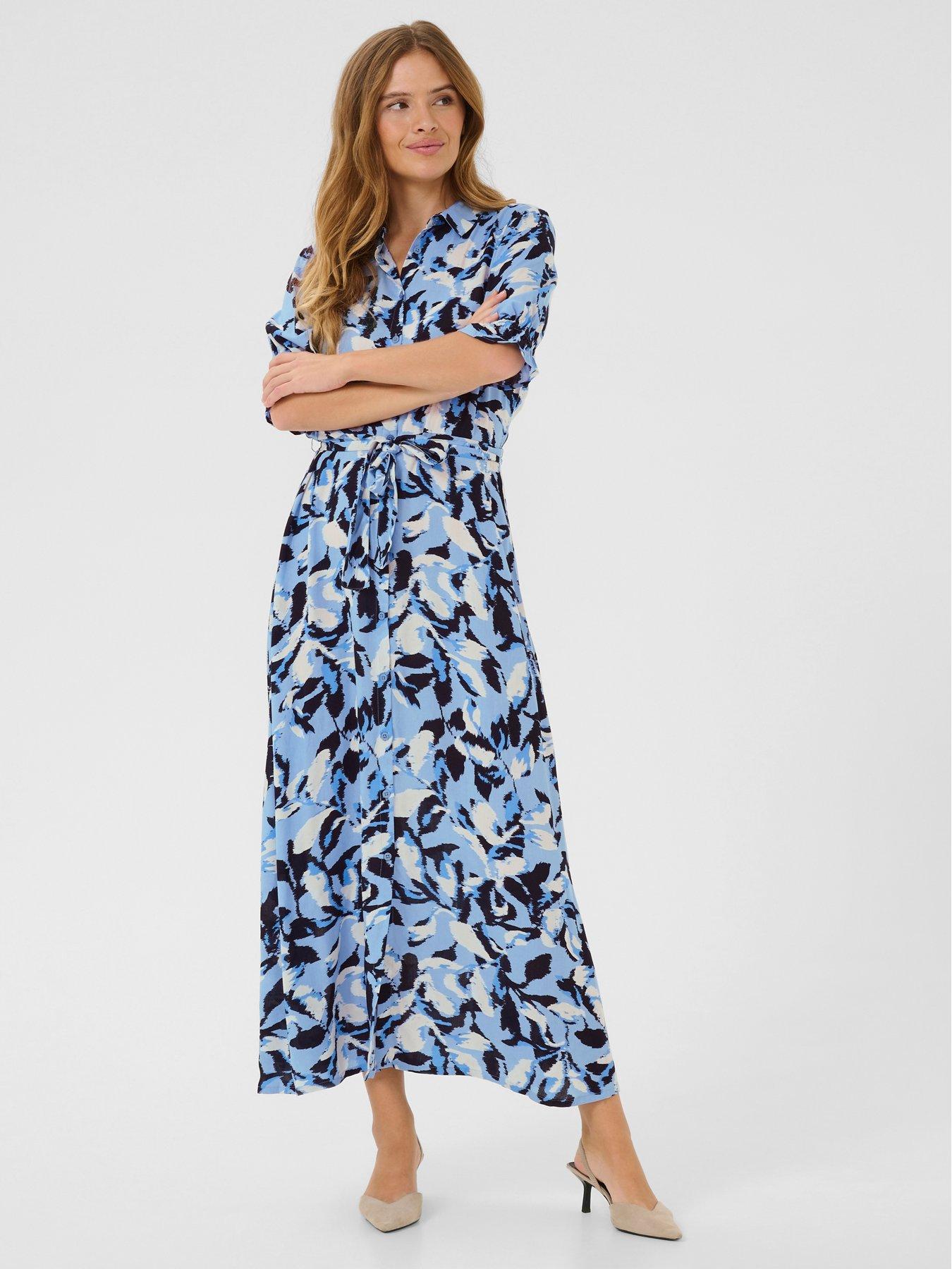 undefined Mira Shirt Dress - Blue