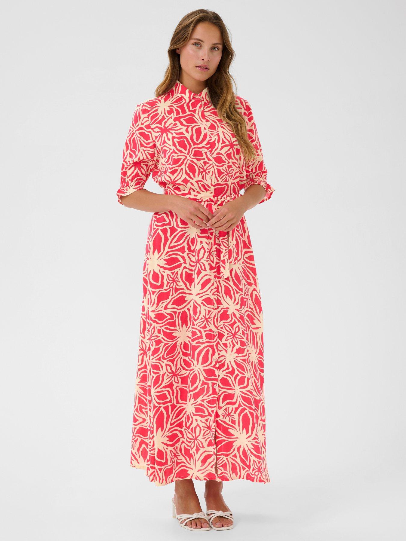 undefined Mira Shirt Dress - Pink
