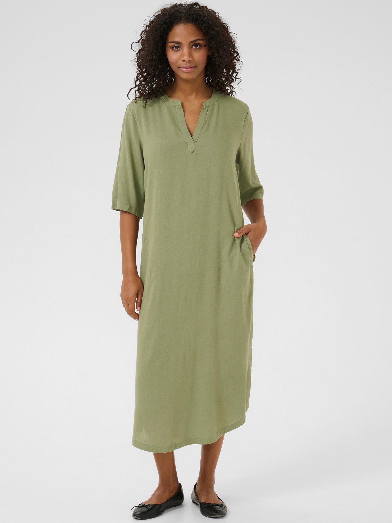 undefined Milia Kaftan Dress - Green