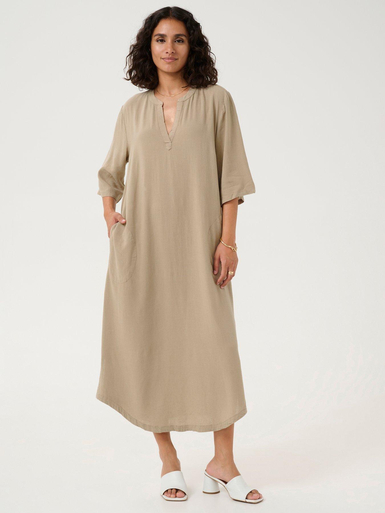 undefined Milia Kaftan Dress - Neutral