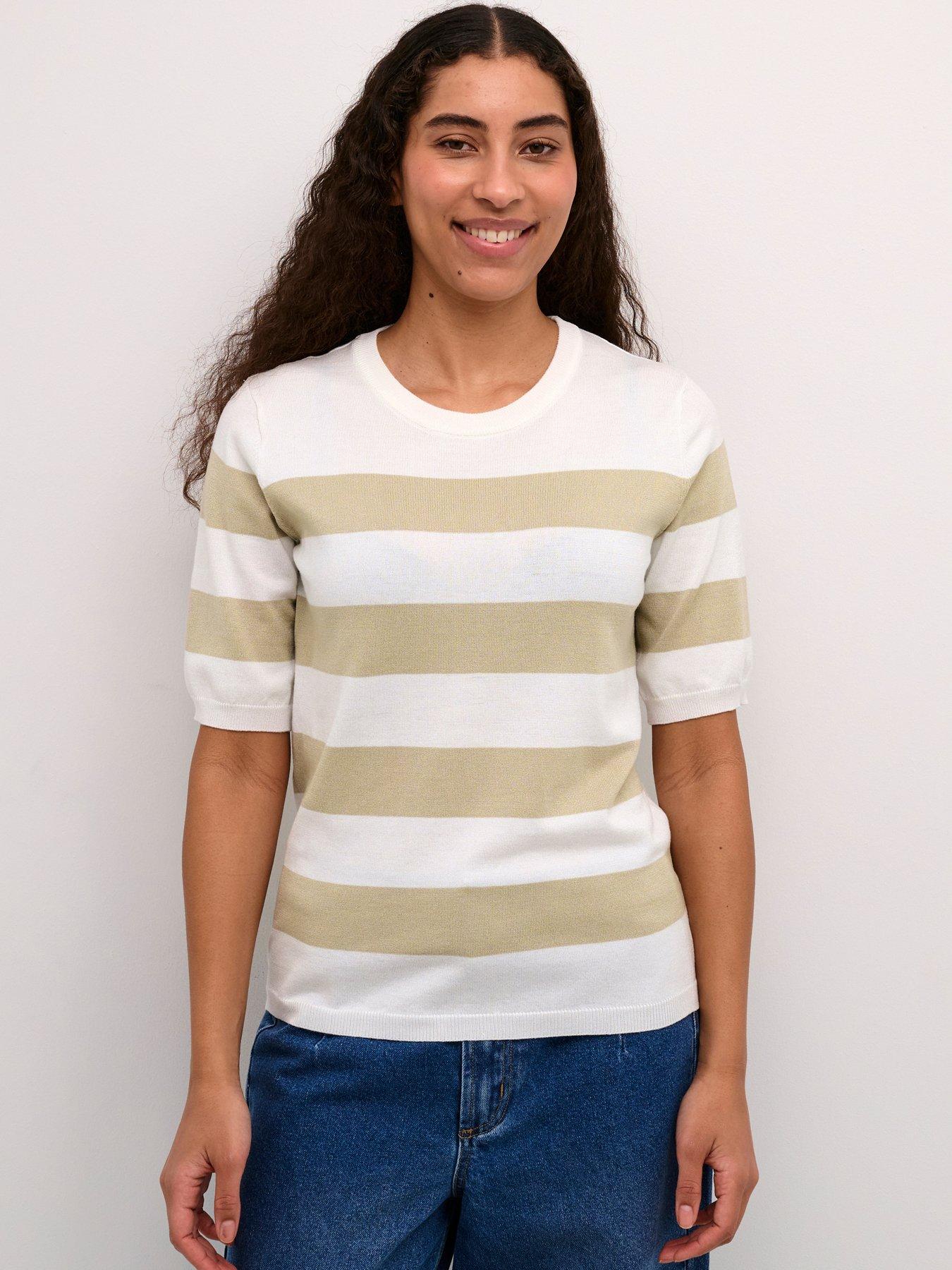 undefined Lizza Striped Knitted Jumper - Grey