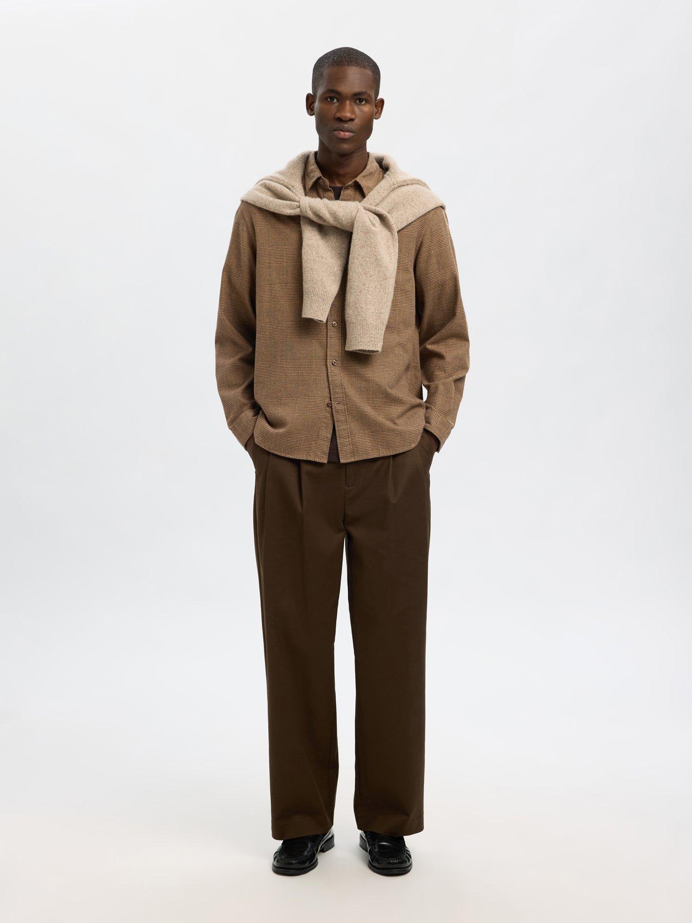 Image 3 of 6 of Selected Selected Noah Long Sleeve Brushed Casual Shirt