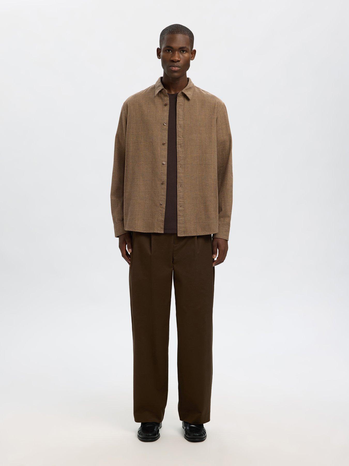 Image 4 of 6 of Selected Selected Noah Long Sleeve Brushed Casual Shirt