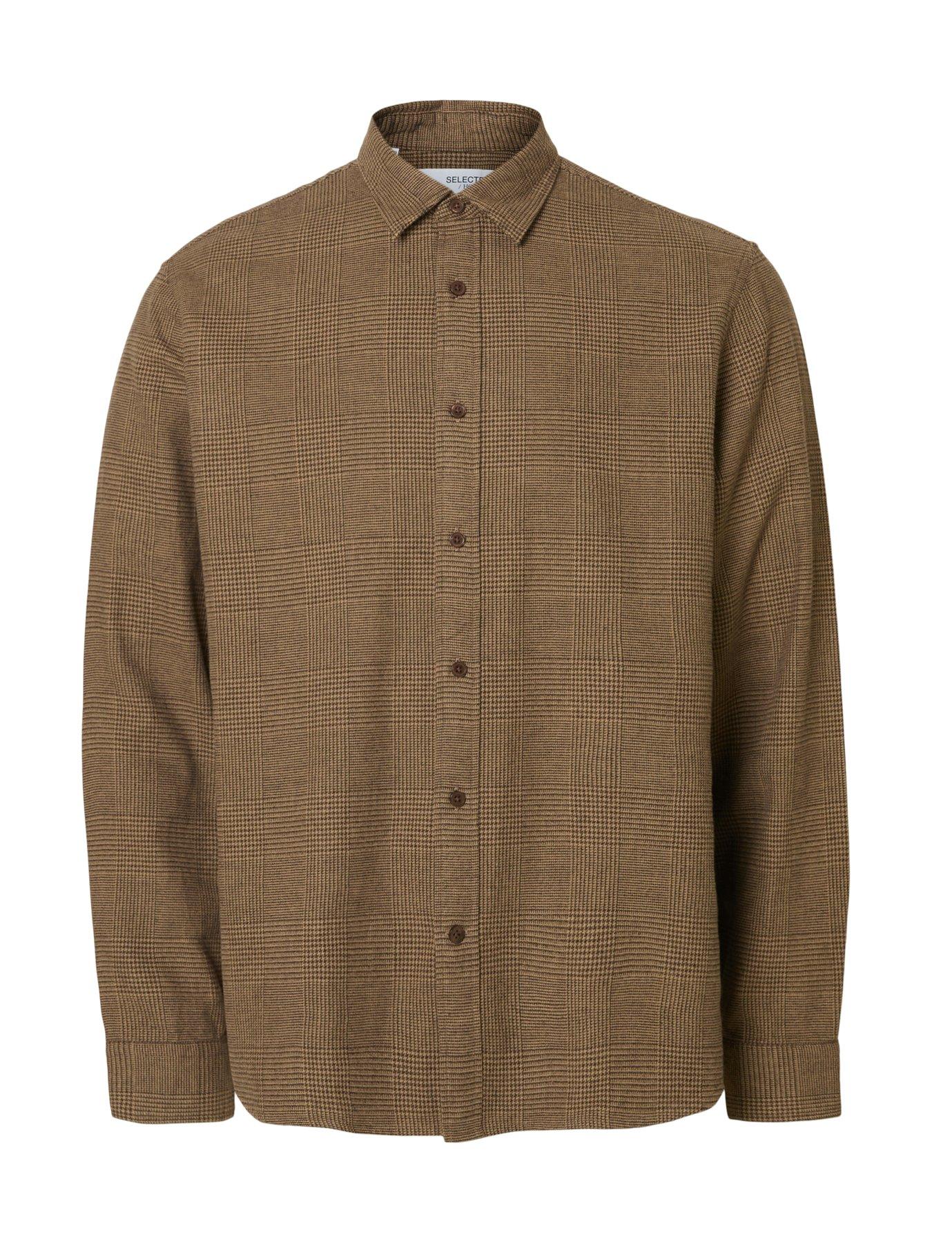 Image 6 of 6 of Selected Selected Noah Long Sleeve Brushed Casual Shirt