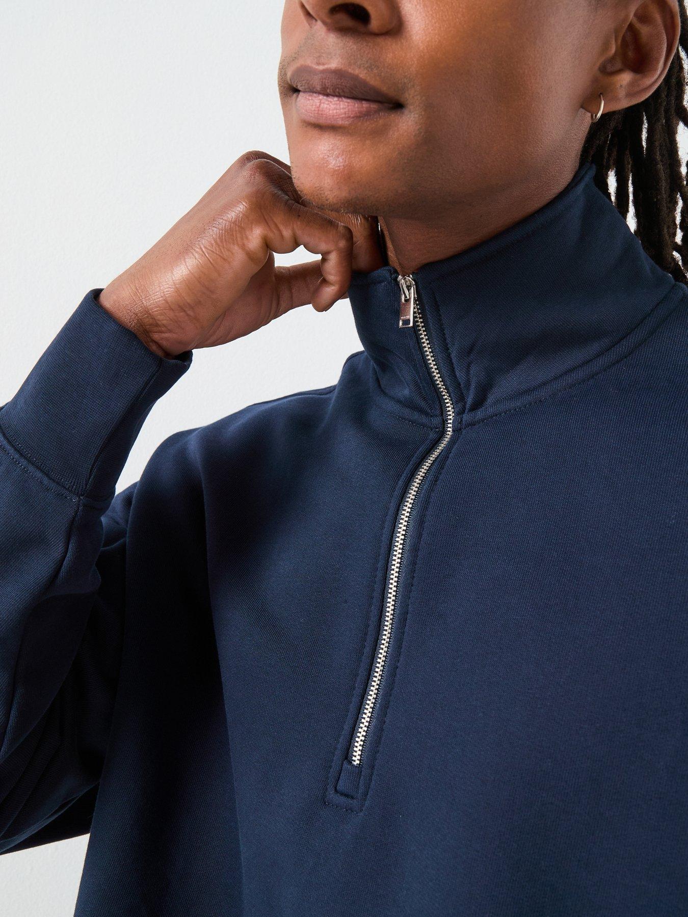 Image 5 of 6 of Selected Aron Long Sleeve Half Zip Sweat - Navy