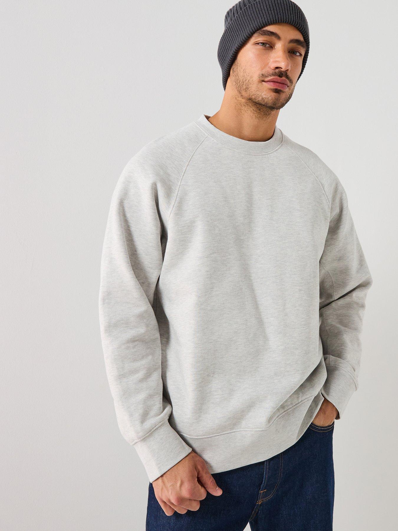 Selected Homme Aron Long Sleeve Raglan Crew Sweatshirt - Light Grey