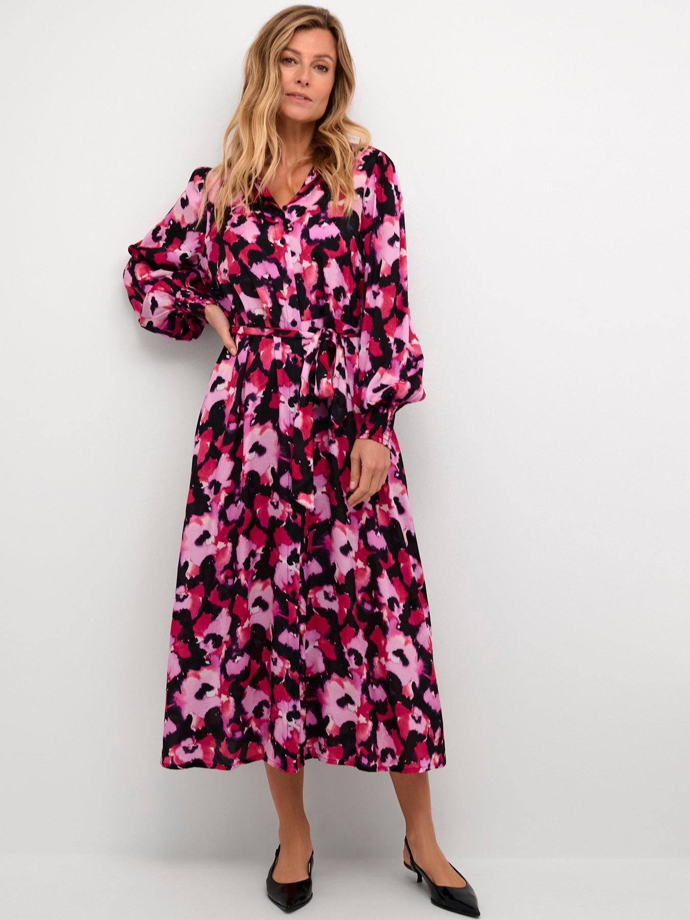 undefined Pollie Floral Shirt Dress - Pink