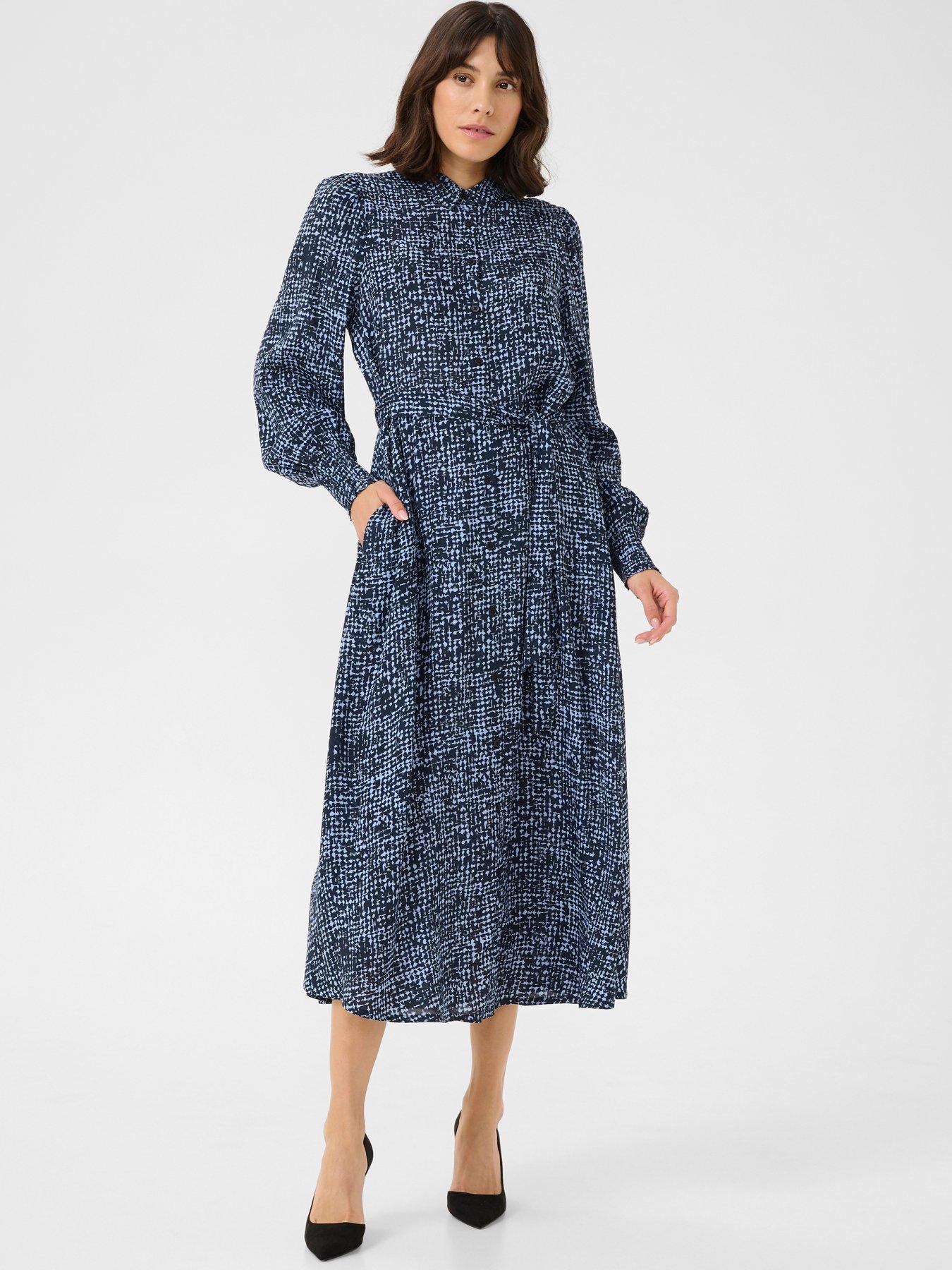 undefined Pollie Shirt Midi Dress - Blue