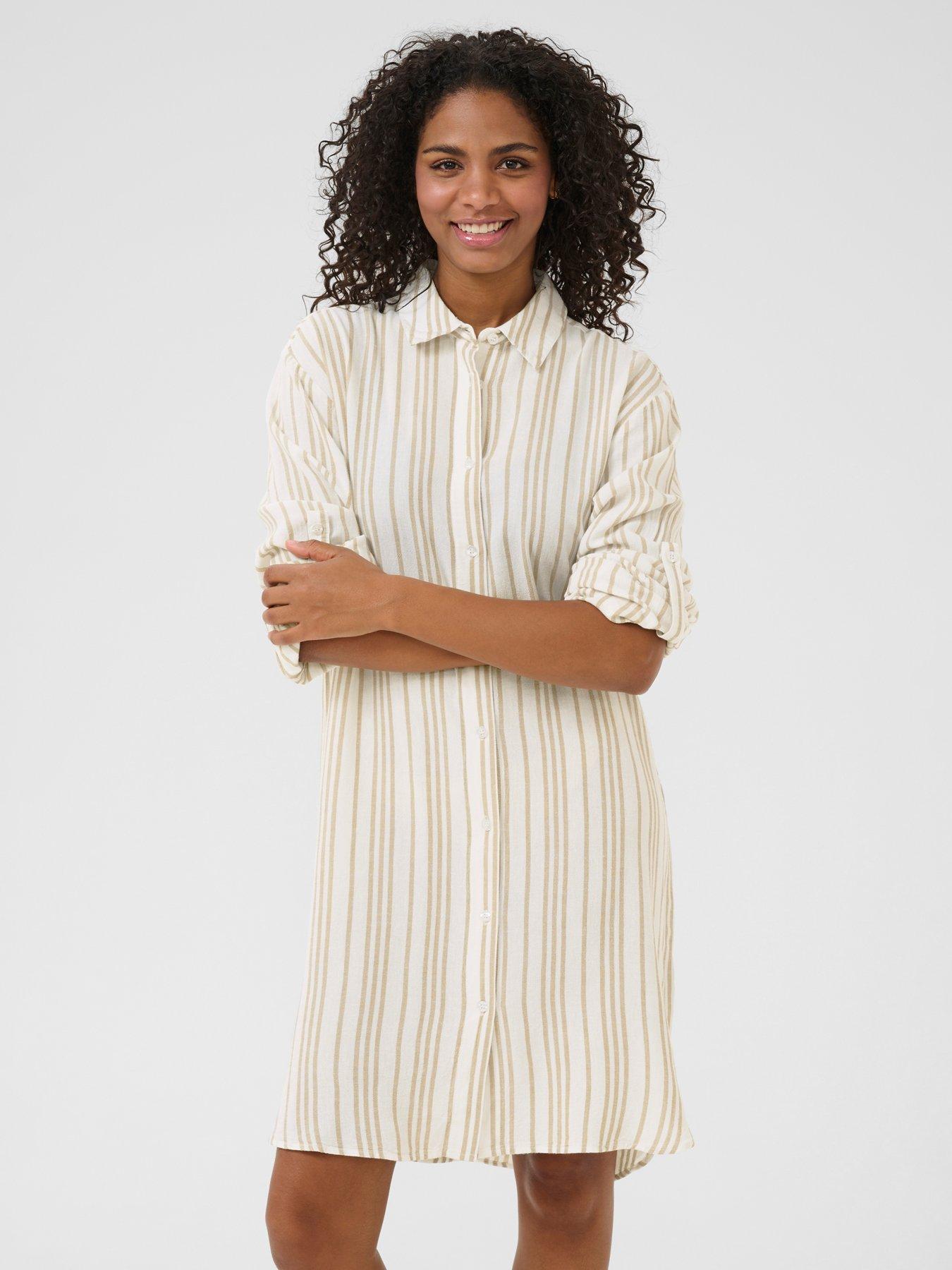 Image 2 of 5 of Kaffe Milia Shirt Dress - Neutral