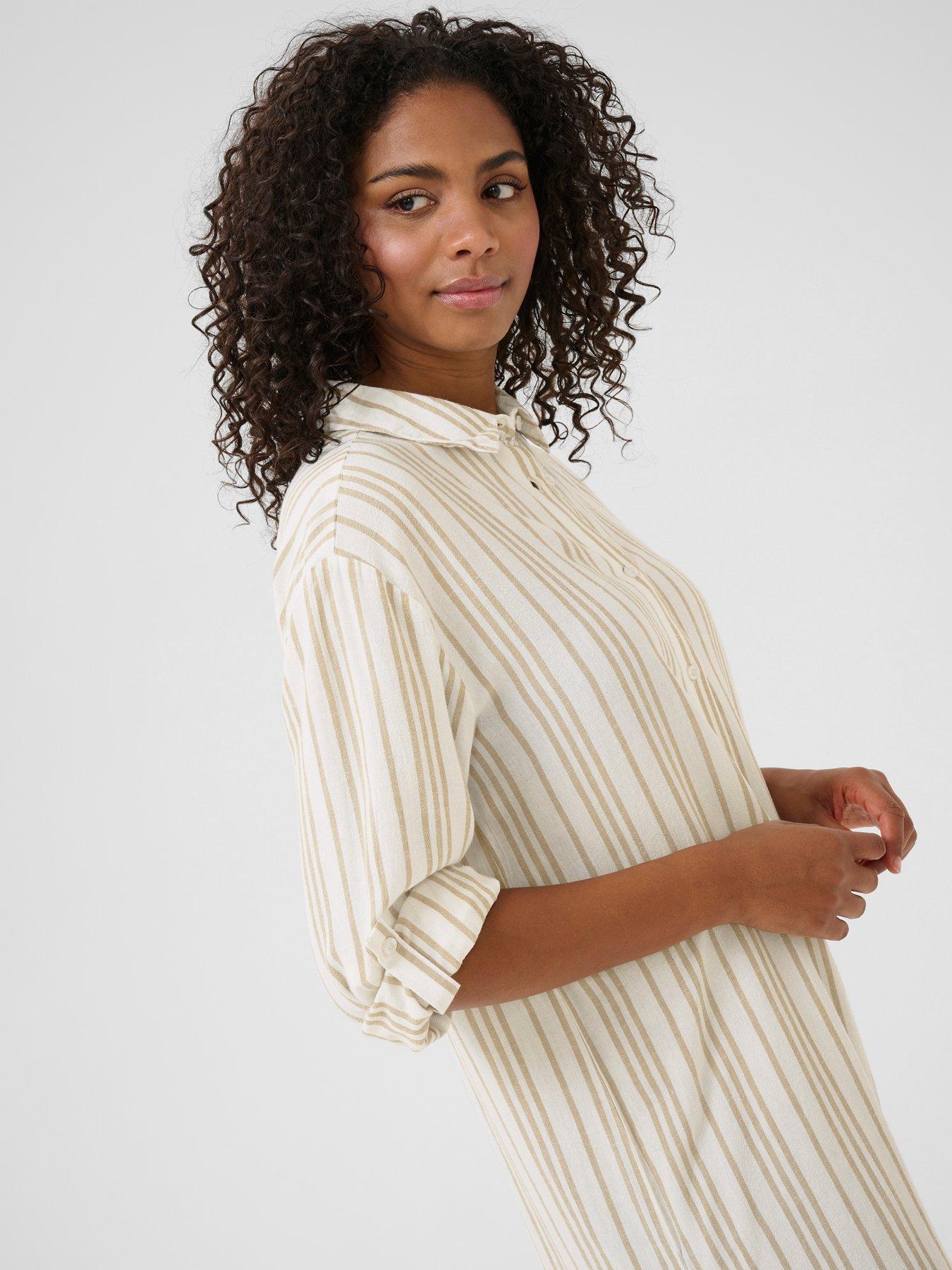 Image 3 of 5 of Kaffe Milia Shirt Dress - Neutral