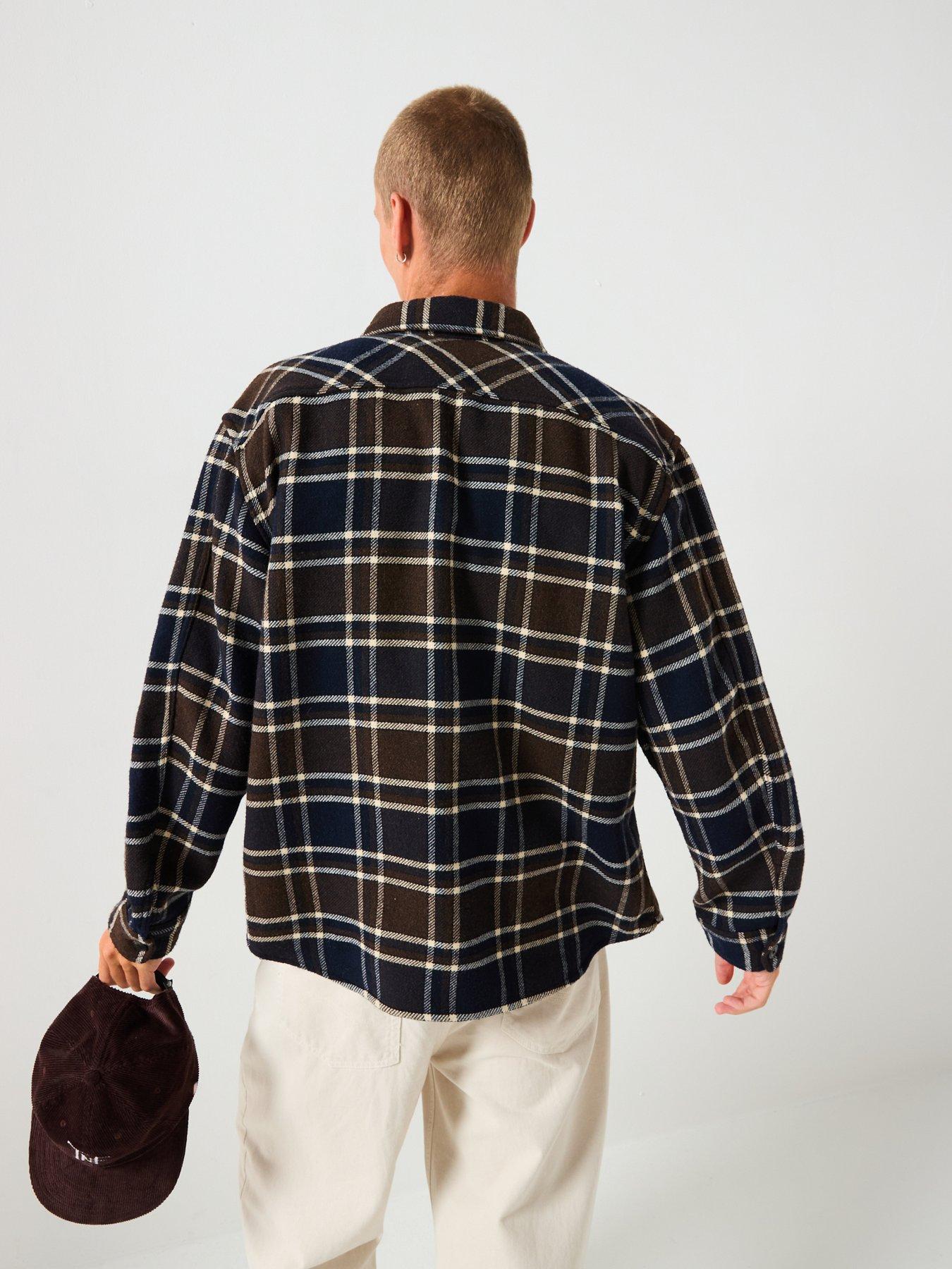 Image 2 of 6 of Selected Pablo Wool Checked Casual Shirt - Brown