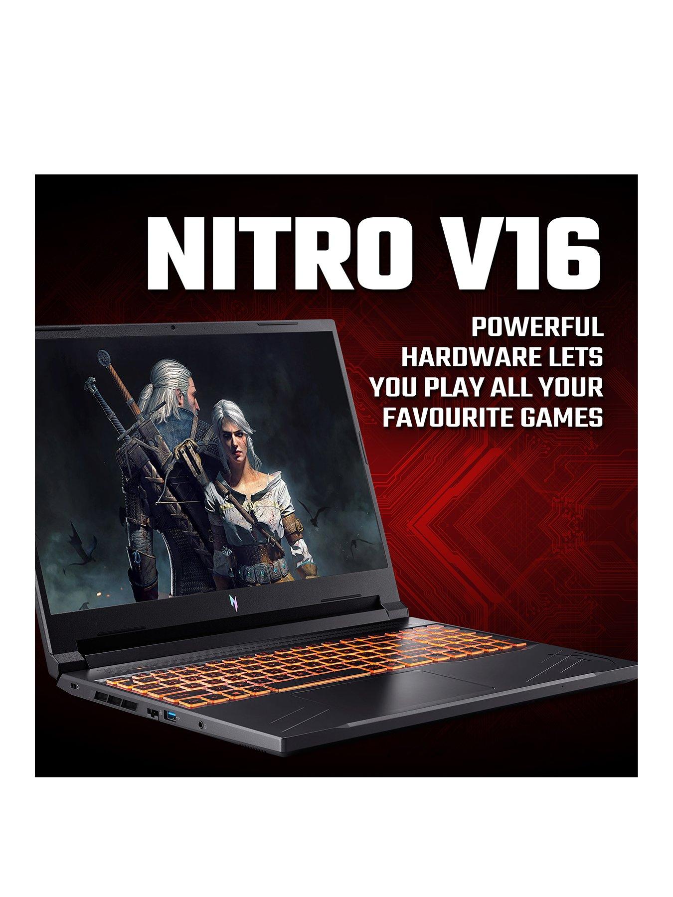 Image 2 of 8 of Acer Nitro V16 Gaming Laptop - 16in WUXGA 165Hz, GeForce RTX 3050, AMD Ryzen 7 8845HS, 16GB RAM, 512GB SSD - Black