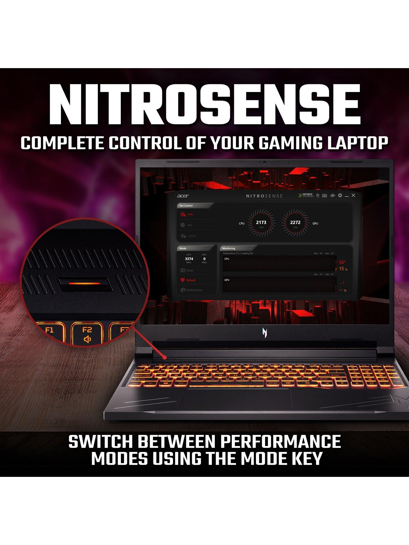Image 5 of 8 of Acer Nitro V16 Gaming Laptop - 16in WUXGA 165Hz, GeForce RTX 3050, AMD Ryzen 7 8845HS, 16GB RAM, 512GB SSD - Black