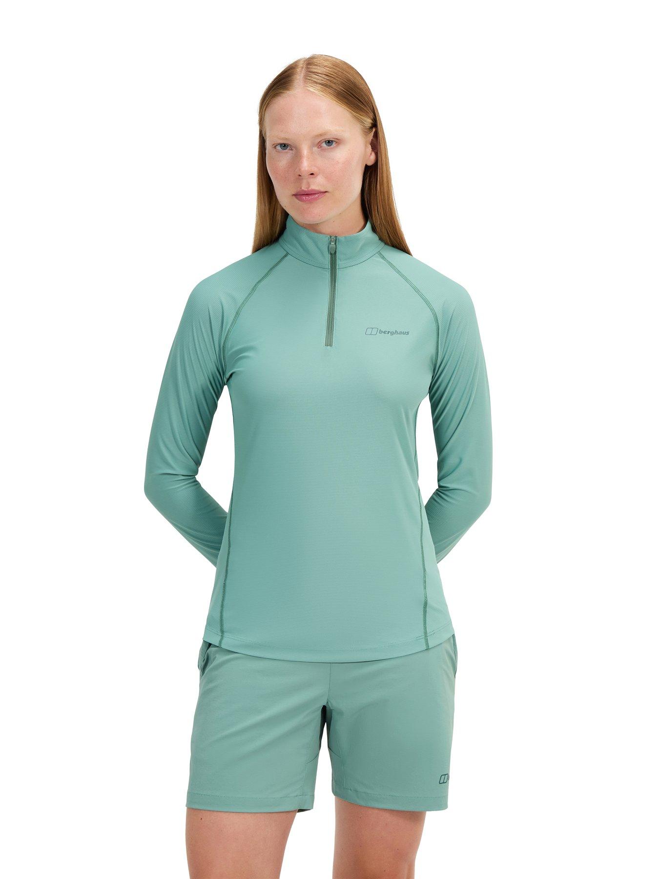 undefined Womens 24/7 Tech Tee Long Sleeve Half Zip - Green