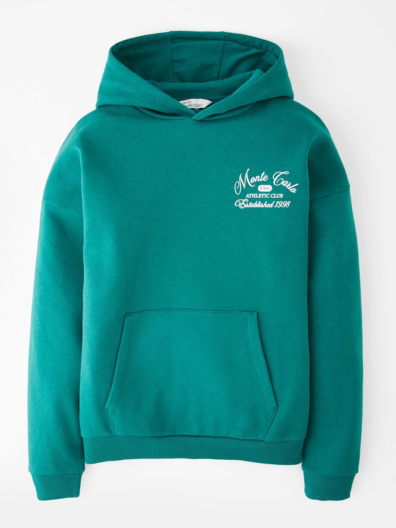 The Very Collection Boys Drop Shoulder Monte Carlo Hoodie - Green