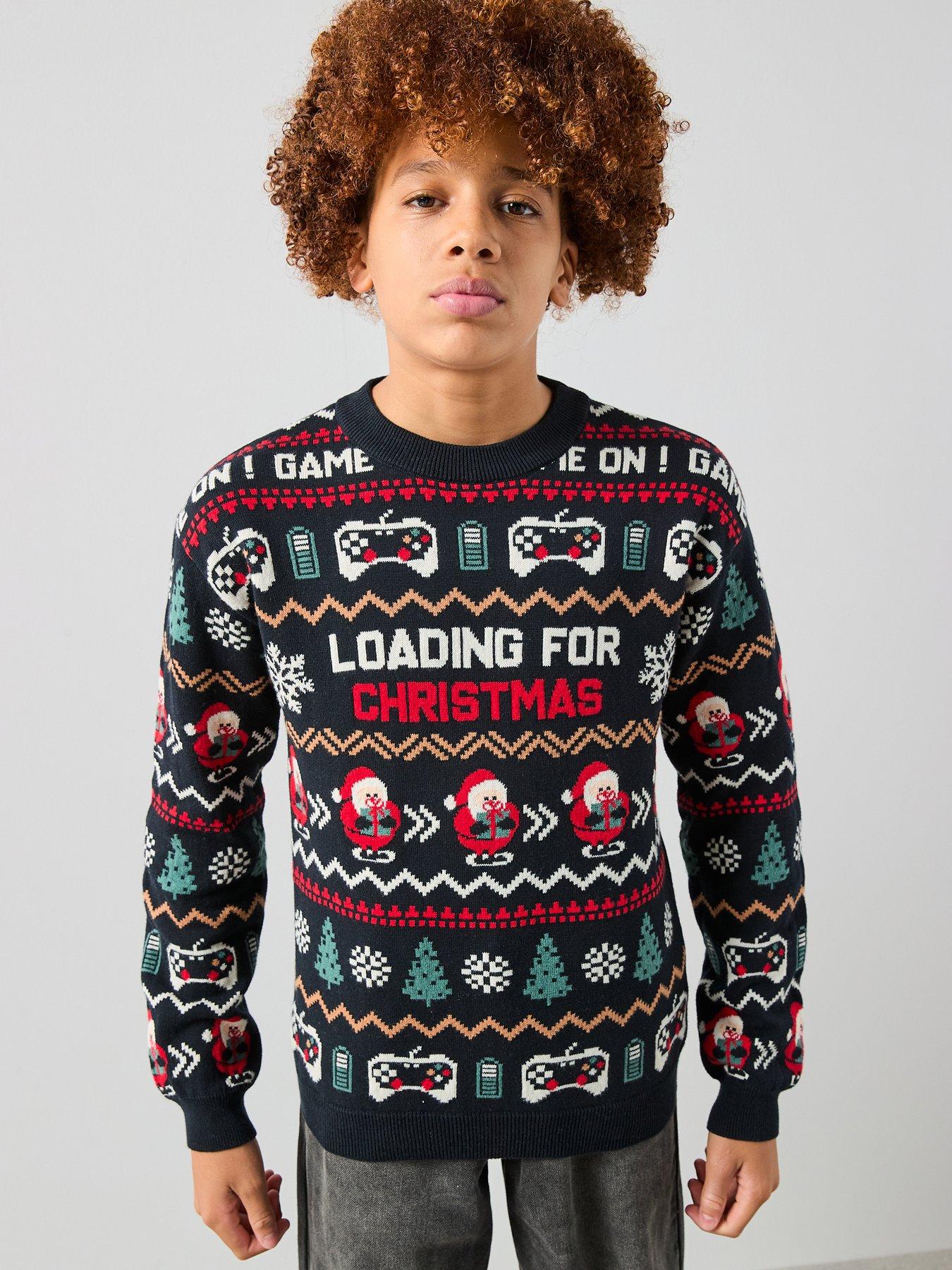 The Very Collection Boys Christmas Gaming Knitted Jumper - Multi