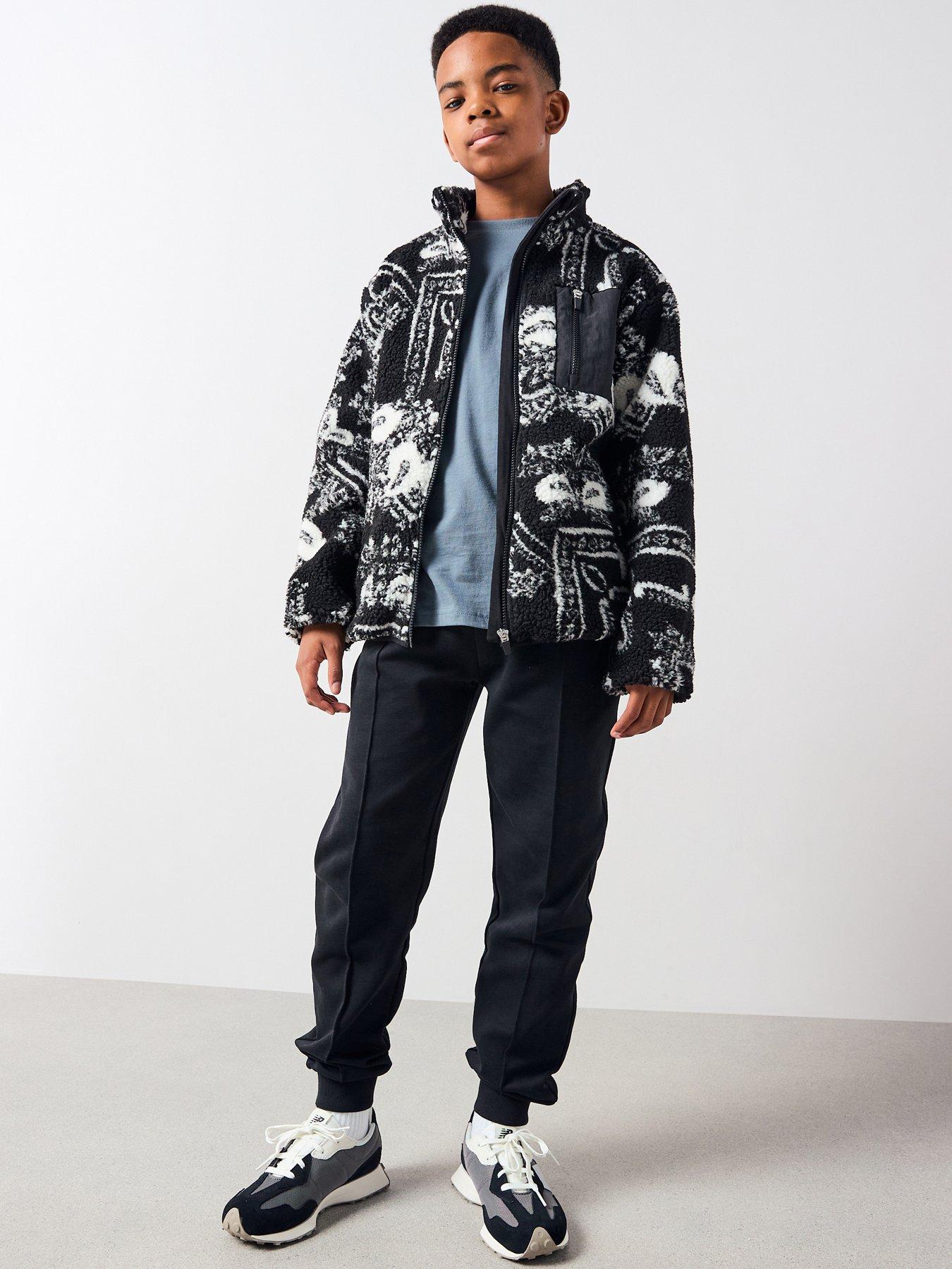Image 1 of 5 of The Very Collection Boys Printed Borg Jacket - Multi