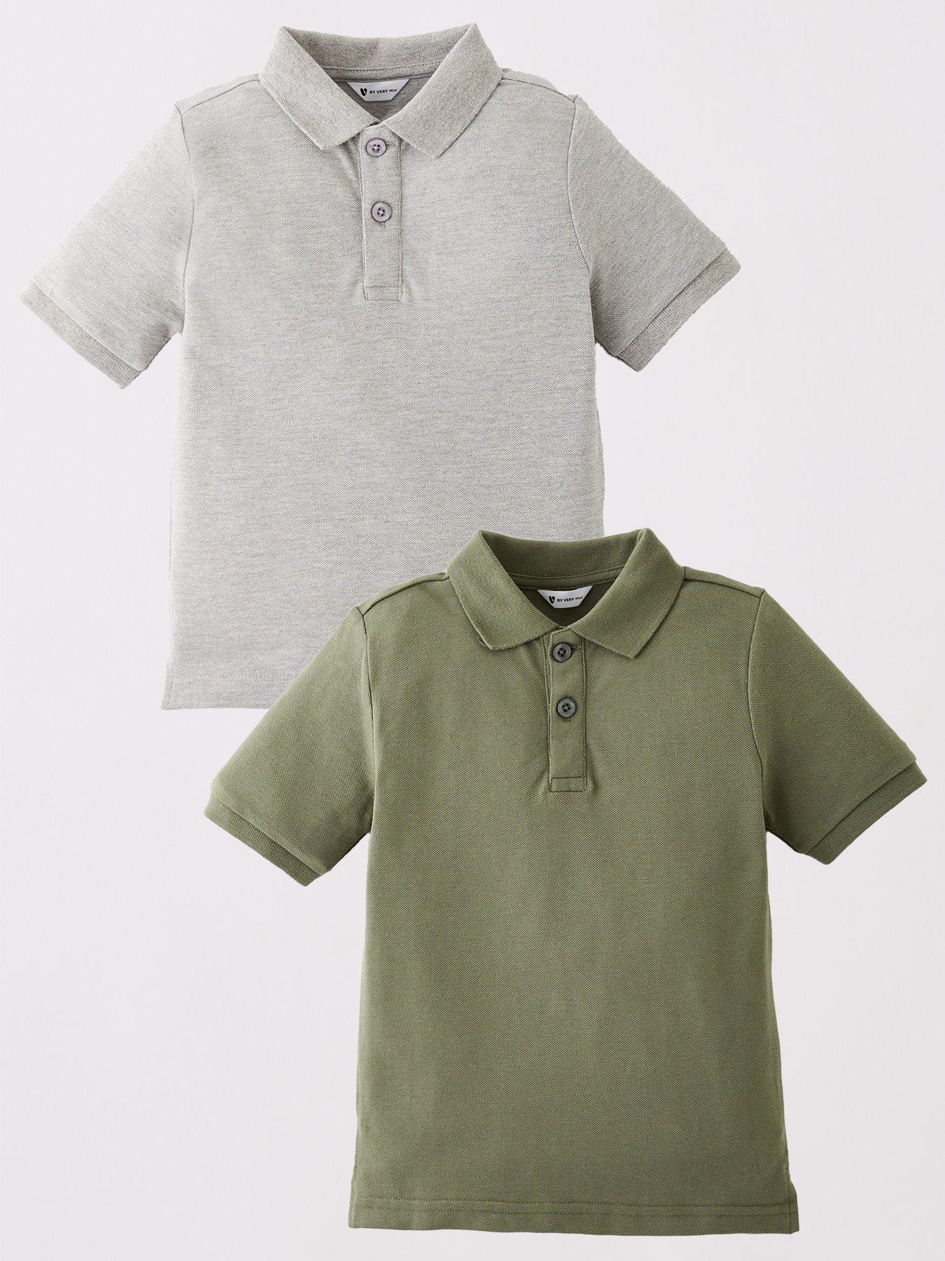 V by Very Boys 2 Pack Short Sleeve Polo T-Shirts - Multi