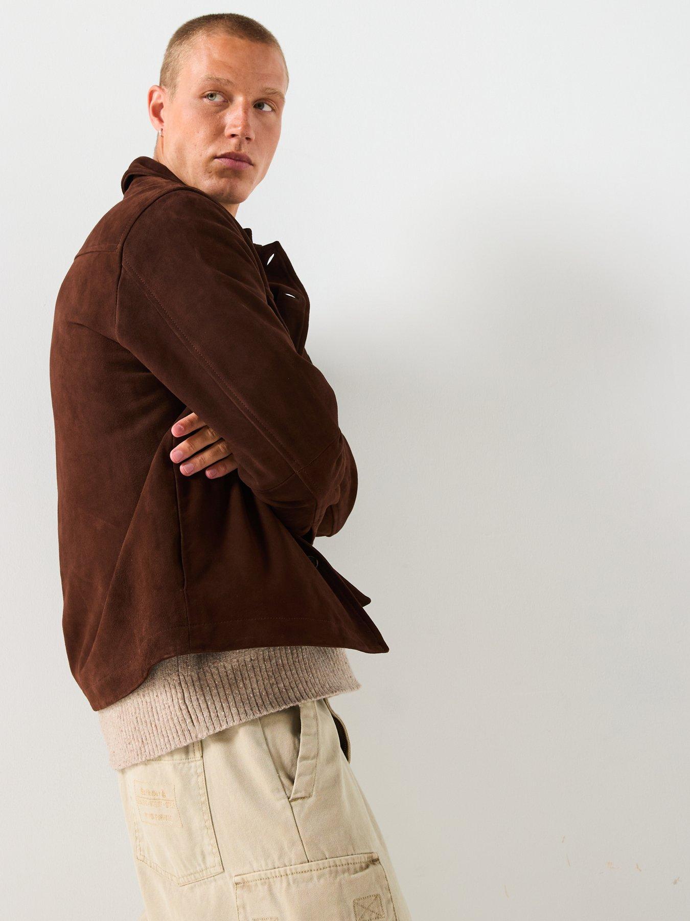 Image 2 of 6 of Selected Thom Suede Over Shirt - Brown