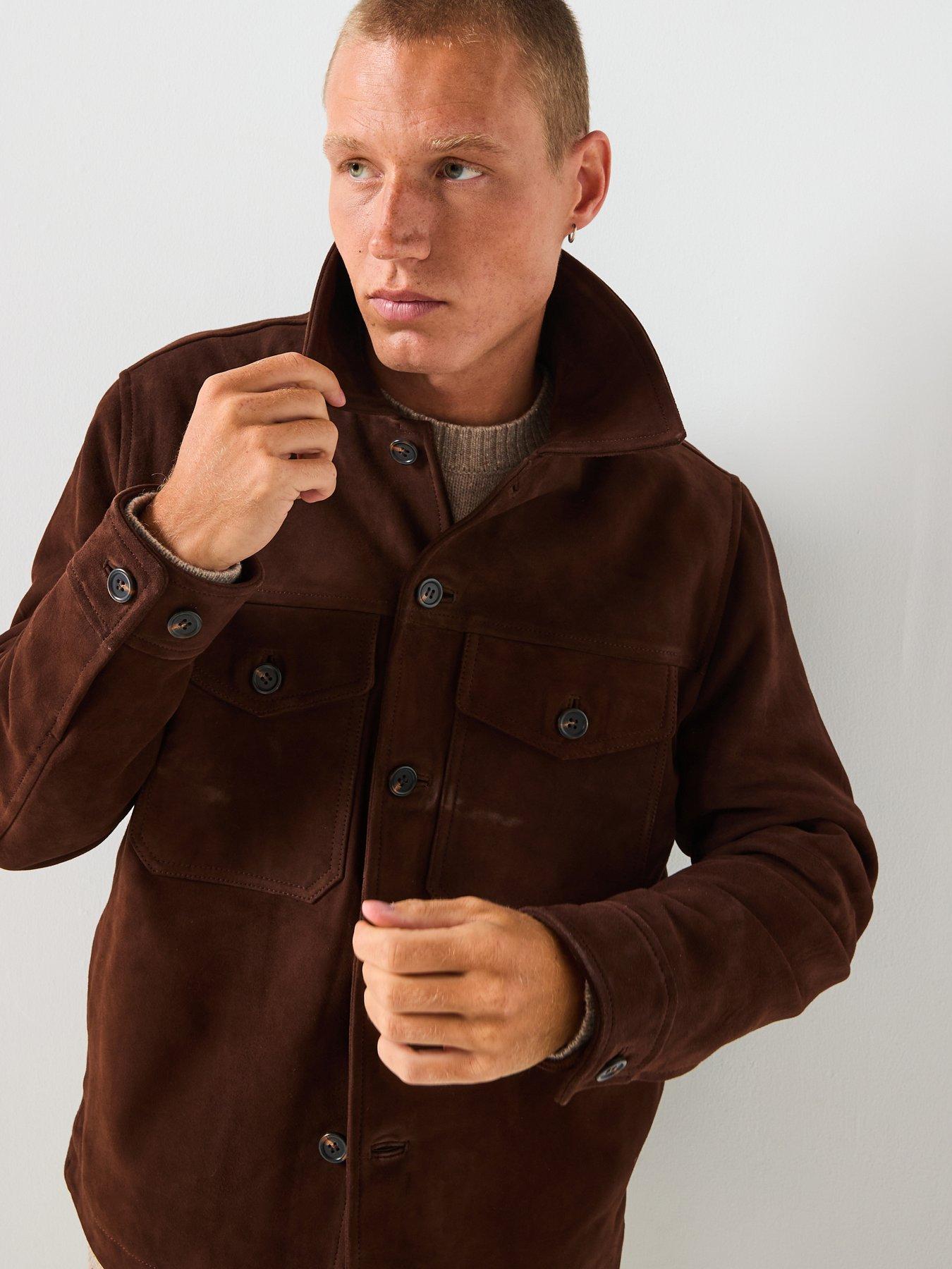 Image 4 of 6 of Selected Thom Suede Over Shirt - Brown